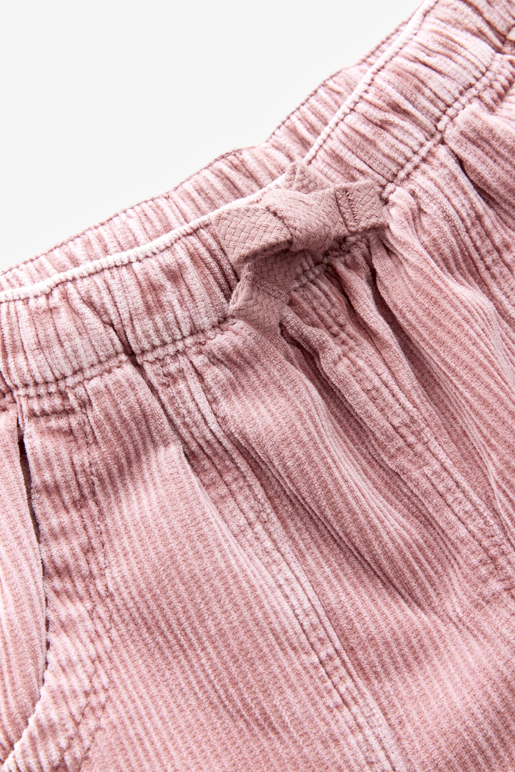 Pink Corduroy Cargo 100% Cotton Trousers (3-16yrs)