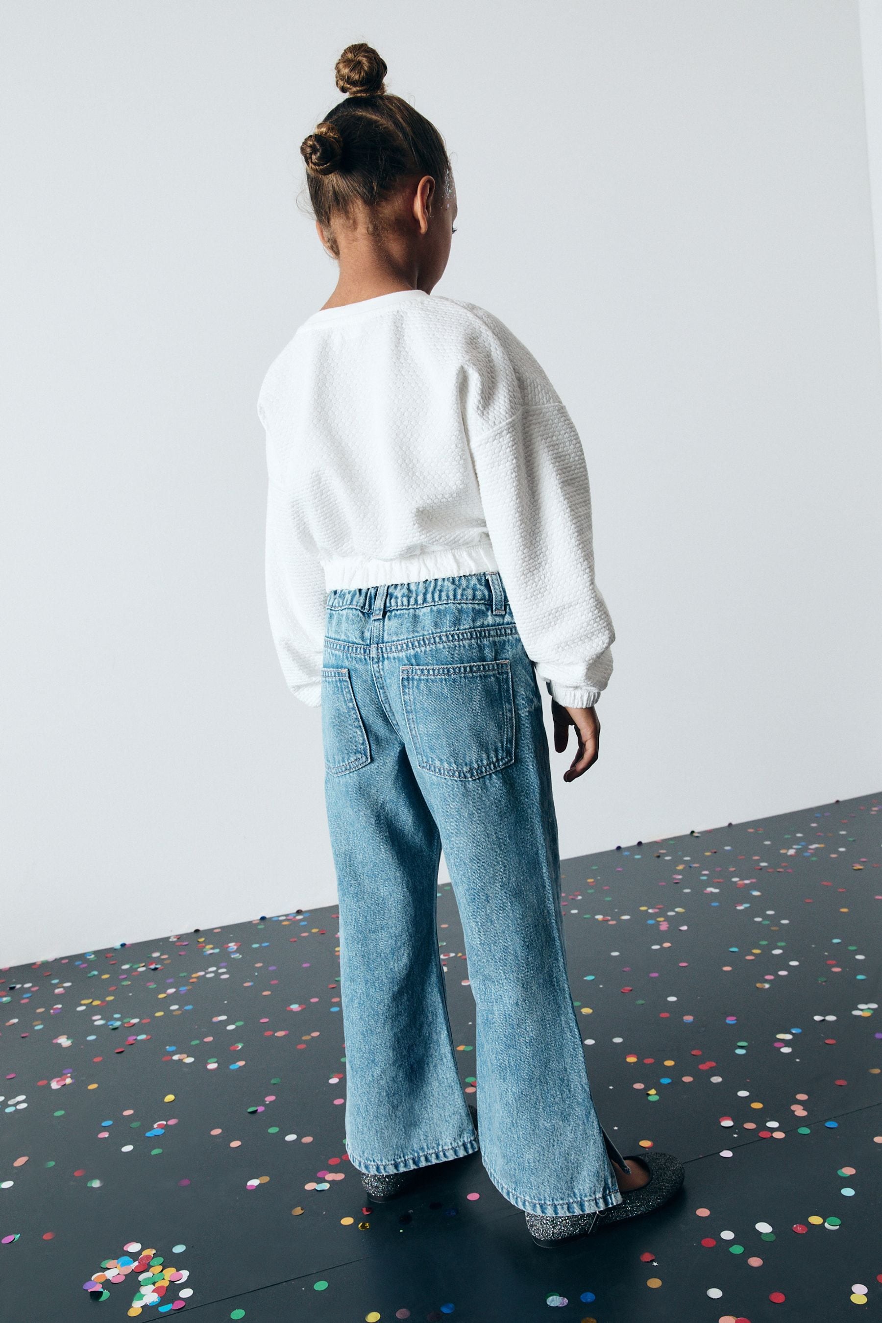 Blue Denim Embellished Flare Jeans (3-16yrs)