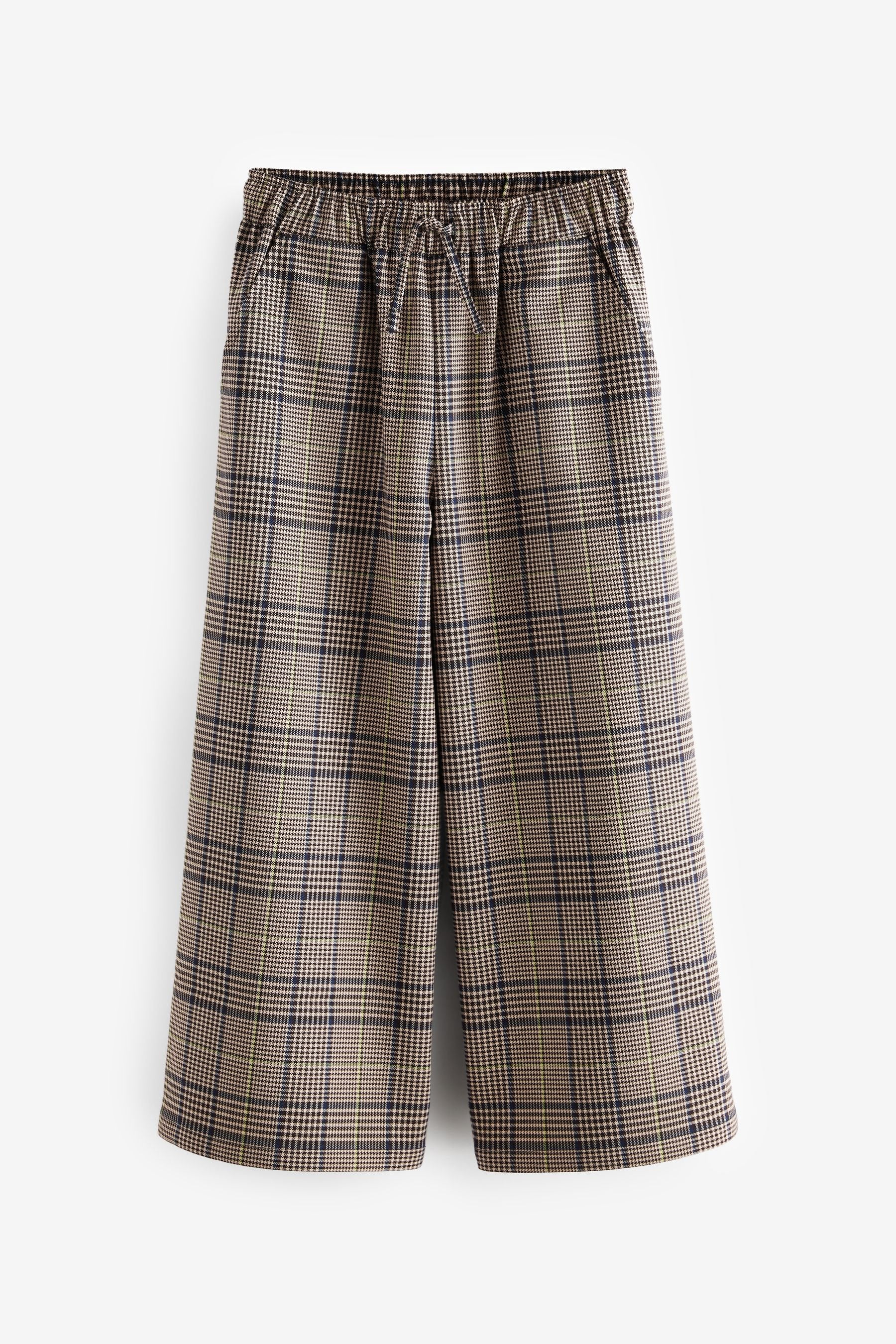 Neutral Check Wide Leg Trousers (3-16yrs)