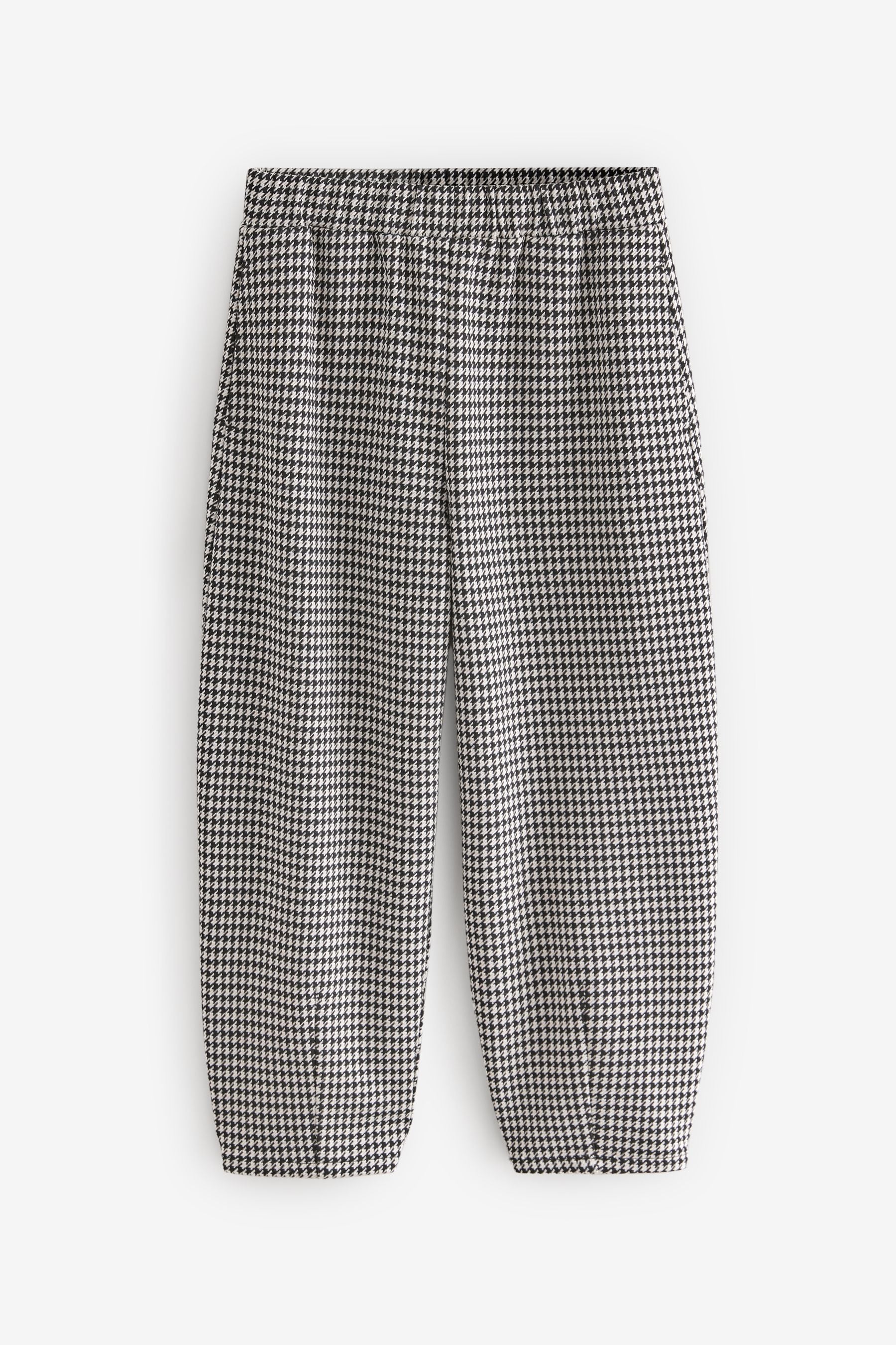 Black Barrel Leg Check Trousers (3-16yrs)