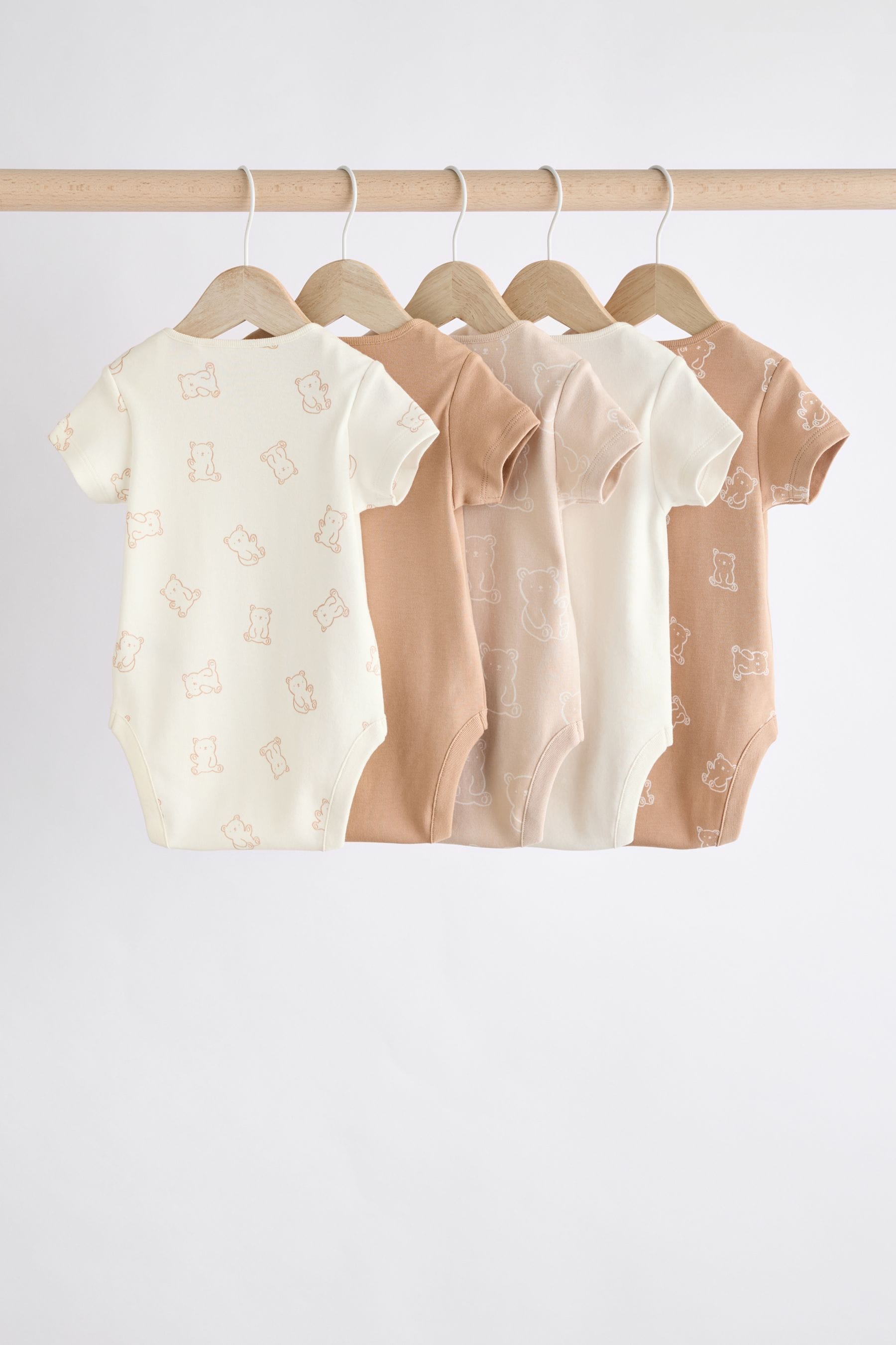 Neutral Baby Short Sleeves Bear Bodysuits 5 Pack