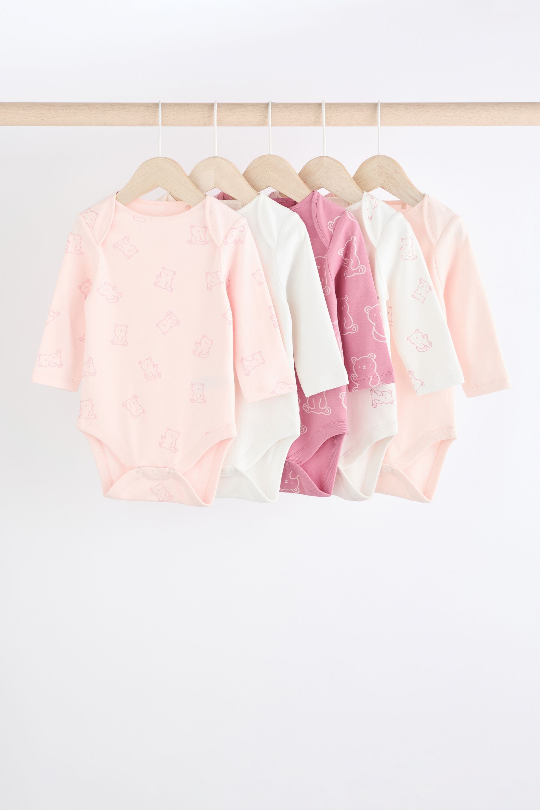 Pink 5 Pack Baby Bodysuits