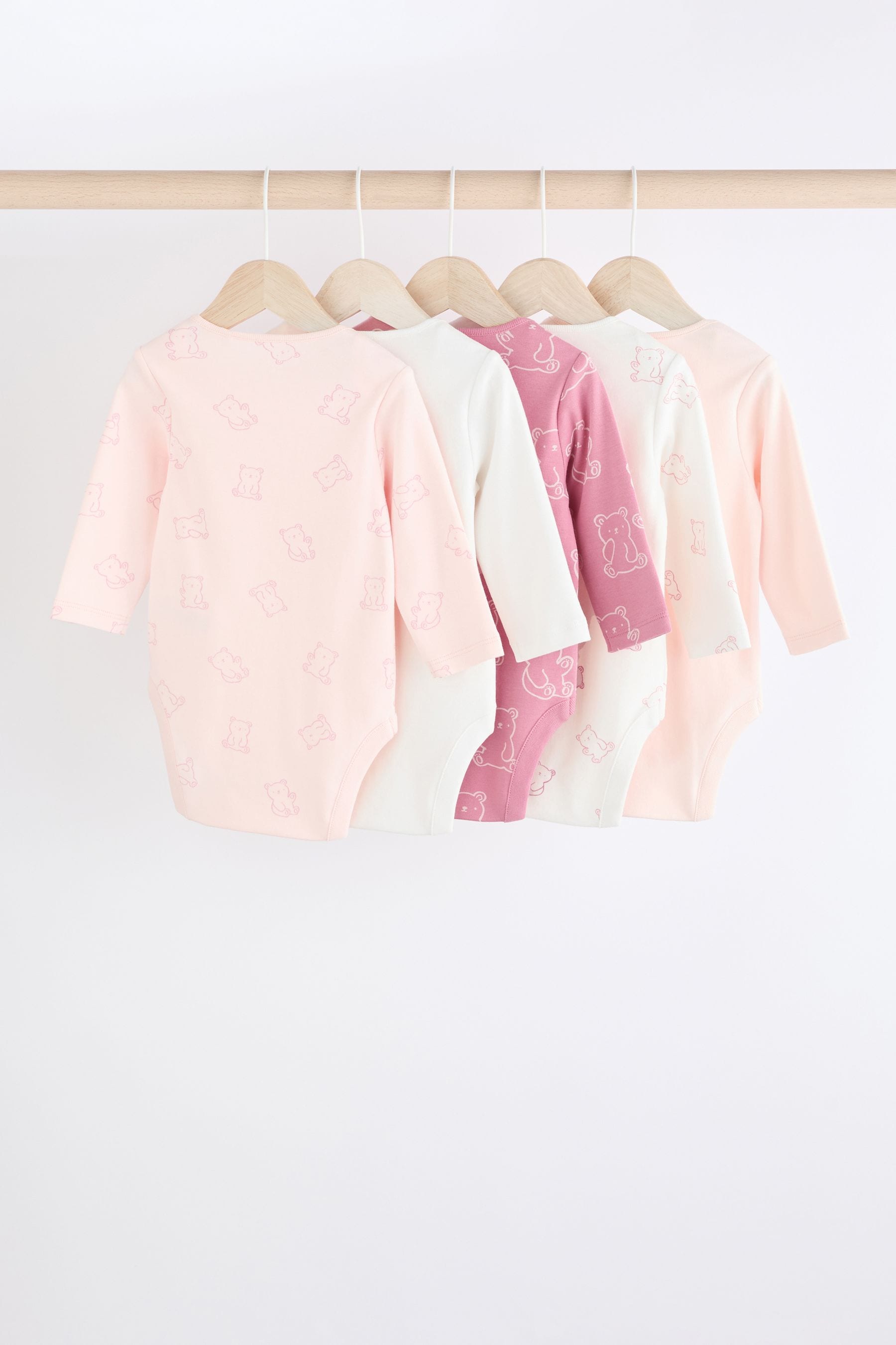 Pink 5 Pack Baby Bodysuits