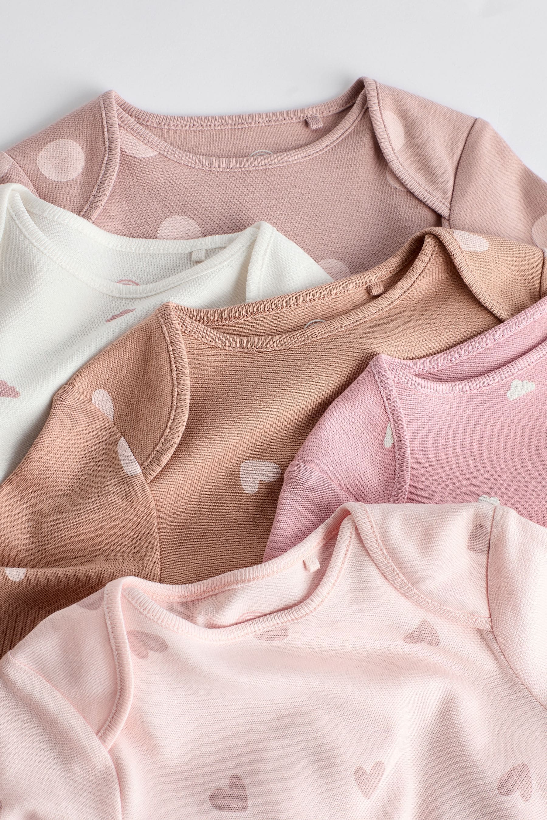 Pink Baby 100% Cotton Bodysuits 5 Pack