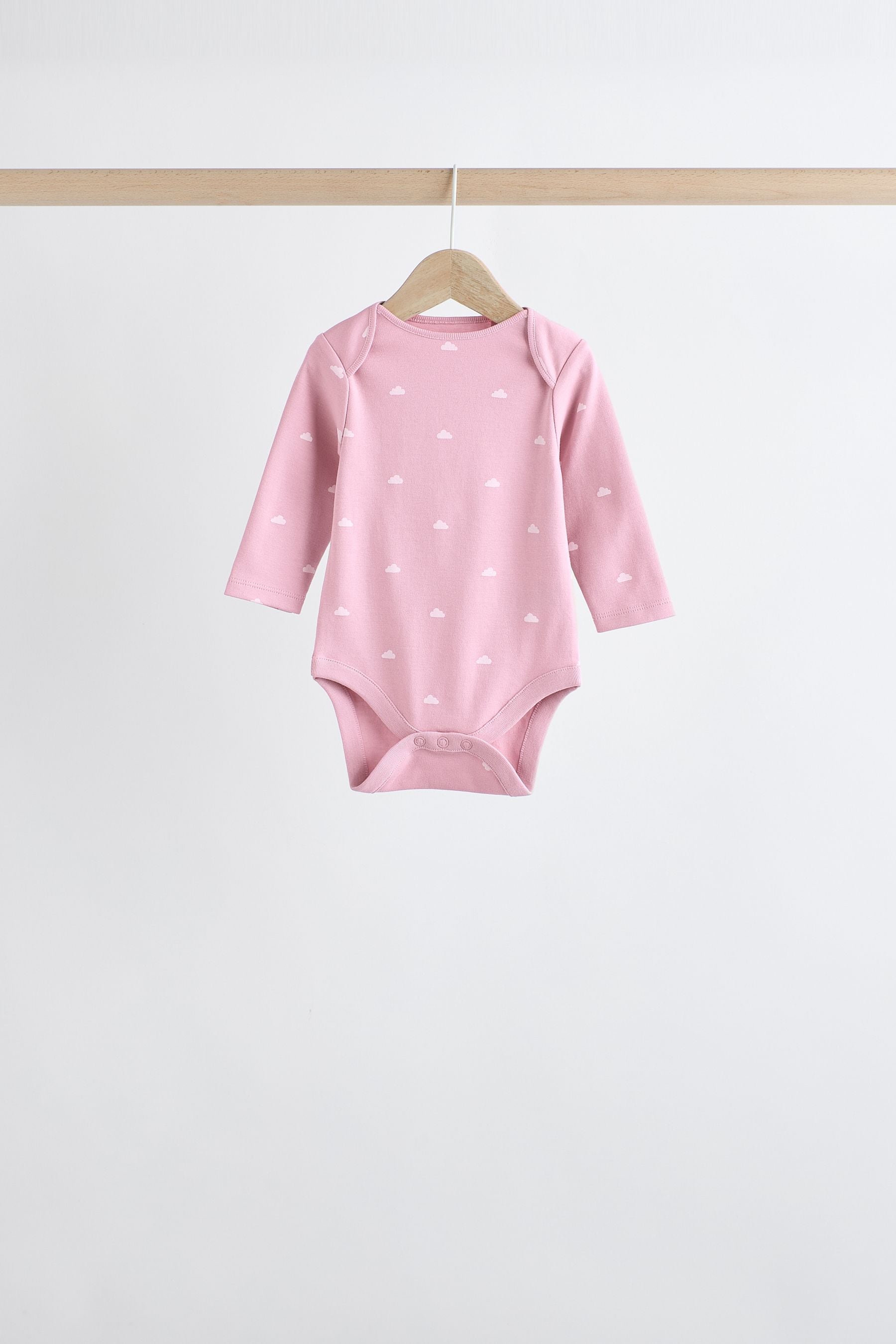 Pink Baby Cotton Bodysuits 5 Pack