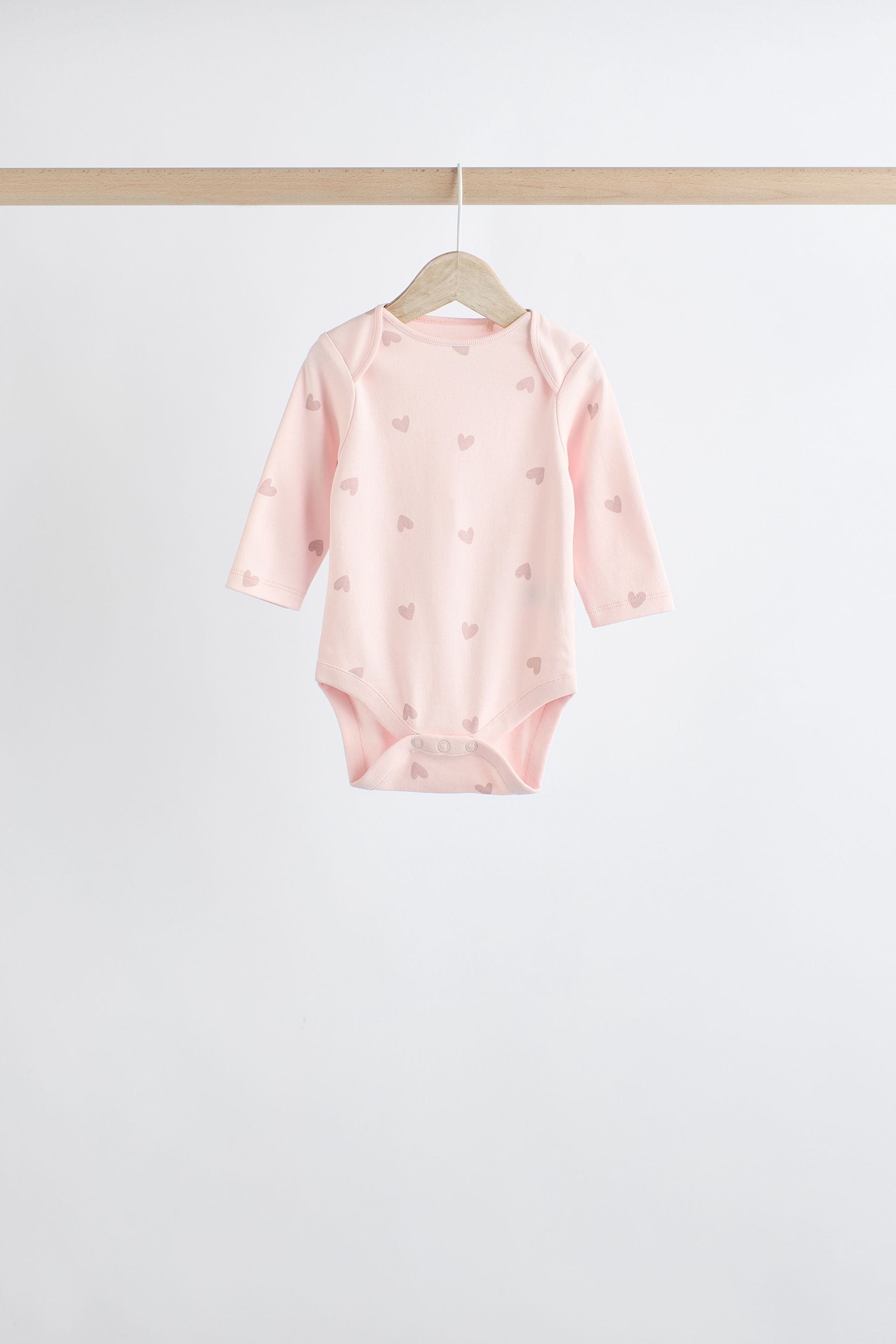 Pink Baby 100% Cotton Bodysuits 5 Pack