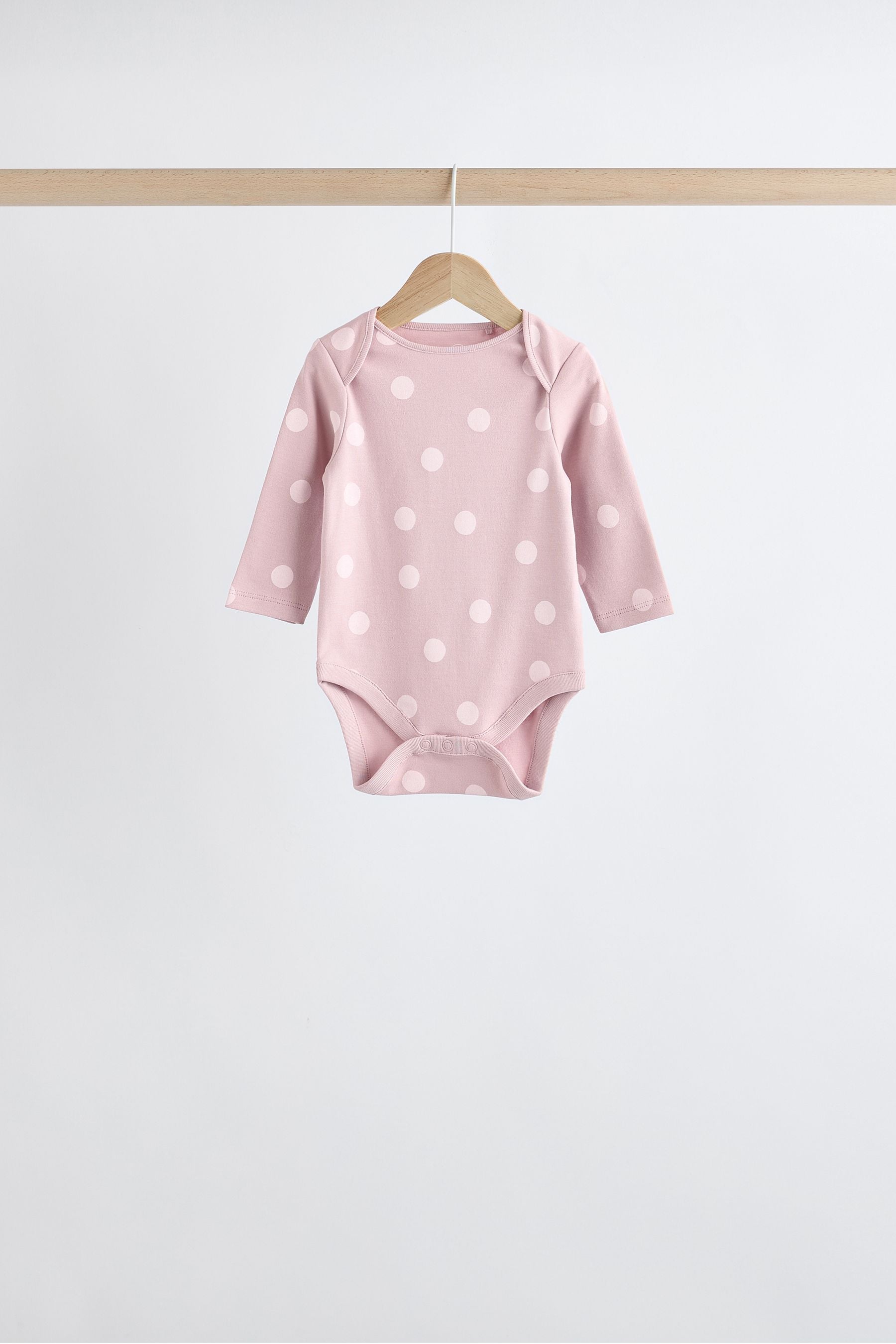 Pink Baby Cotton Bodysuits 5 Pack