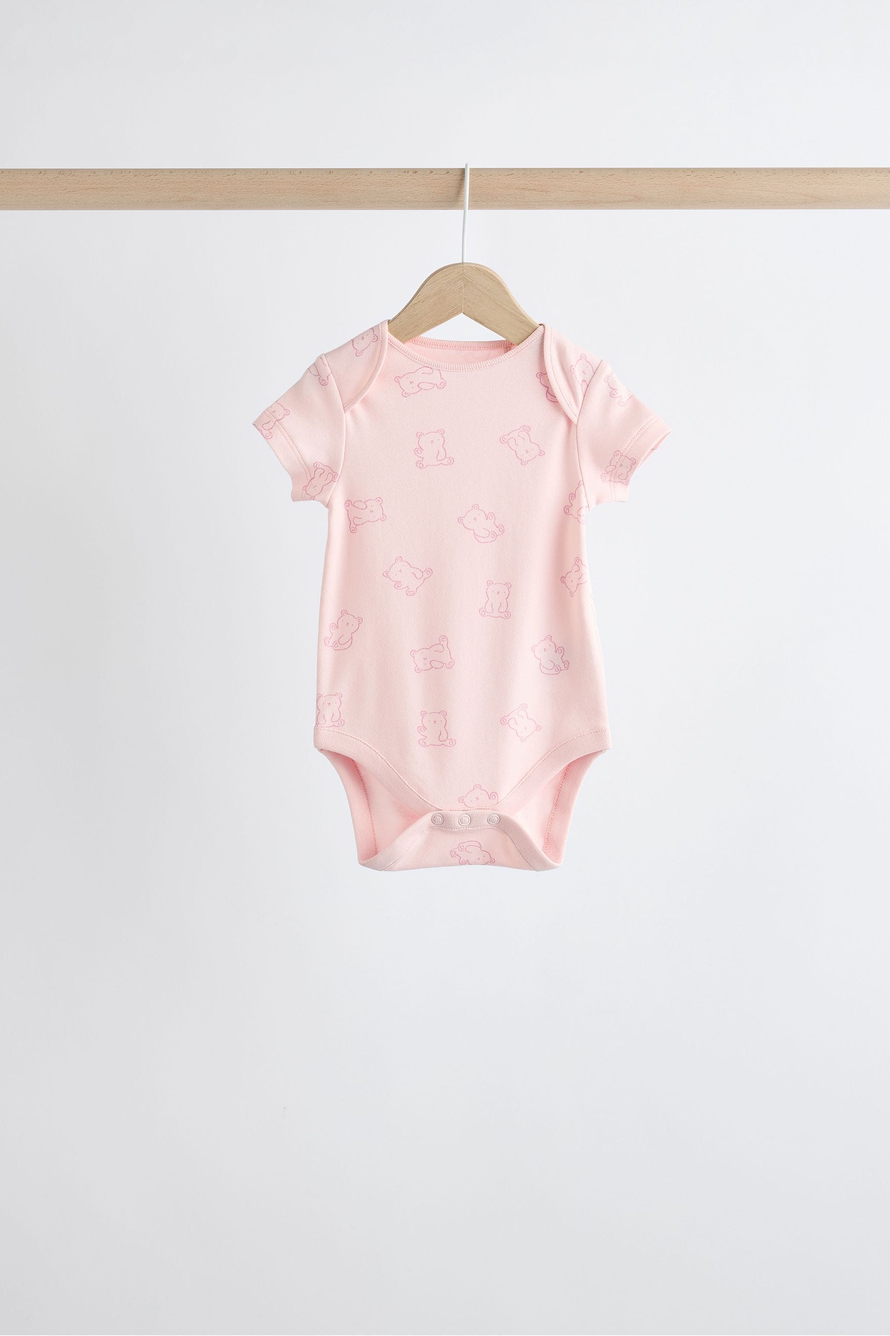 Pink Baby 100% Cotton Bodysuits 5 Pack