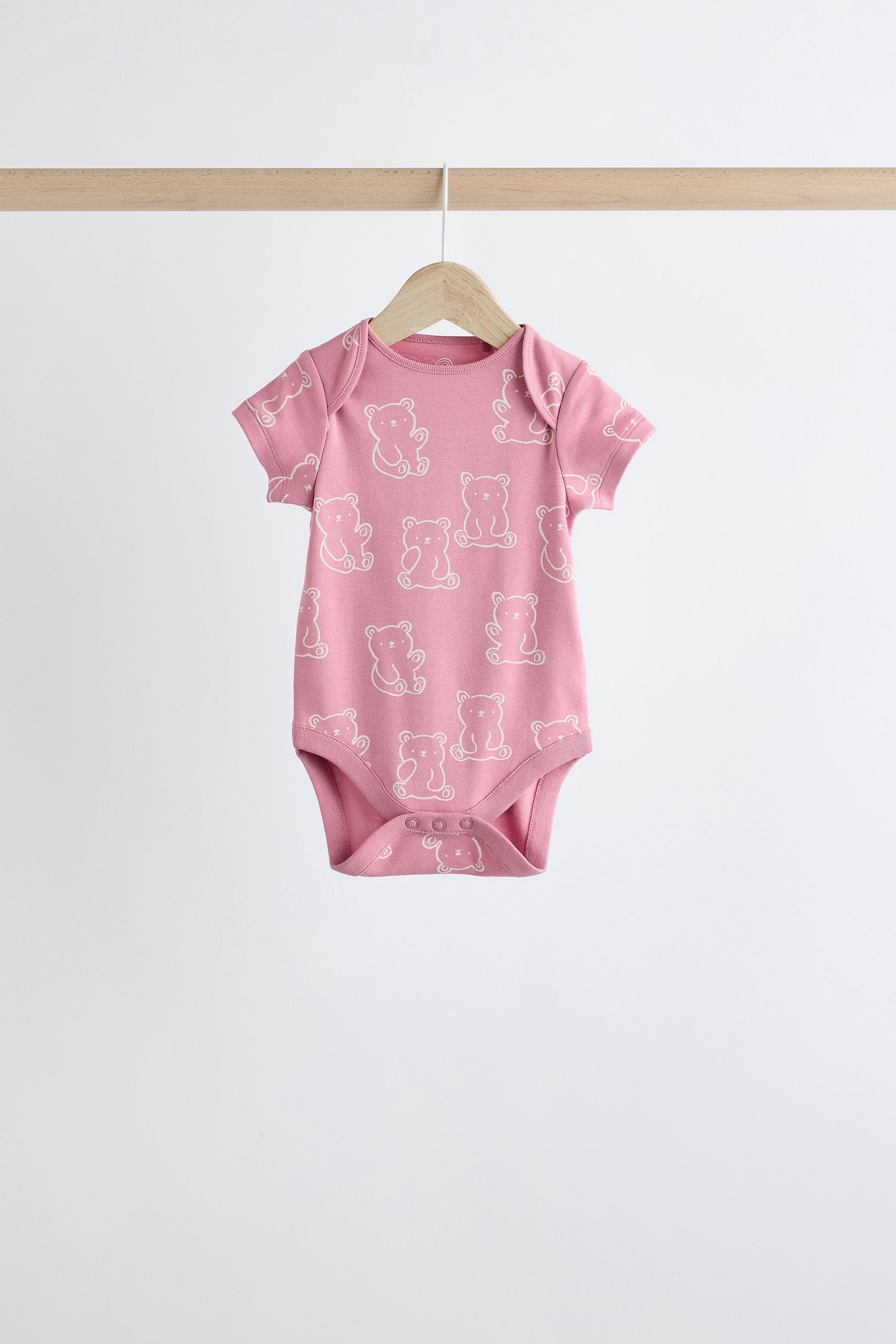 Pink Baby 100% Cotton Bodysuits 5 Pack