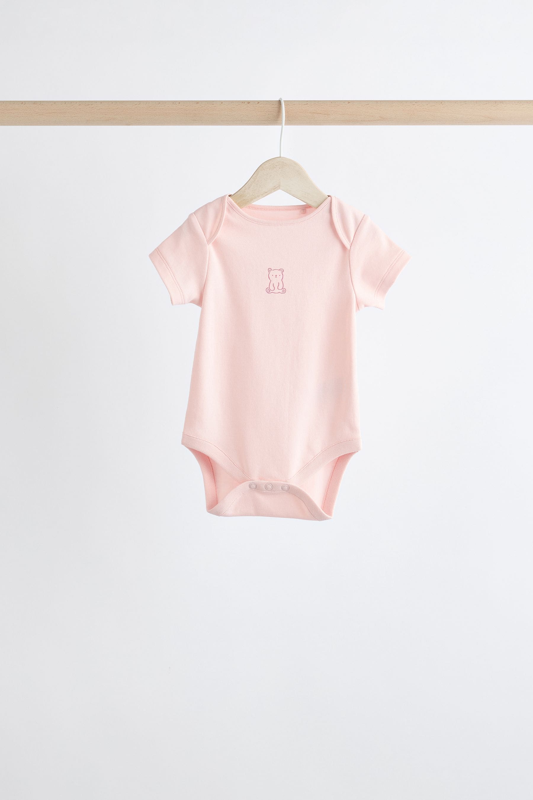 Pink Baby 100% Cotton Bodysuits 5 Pack