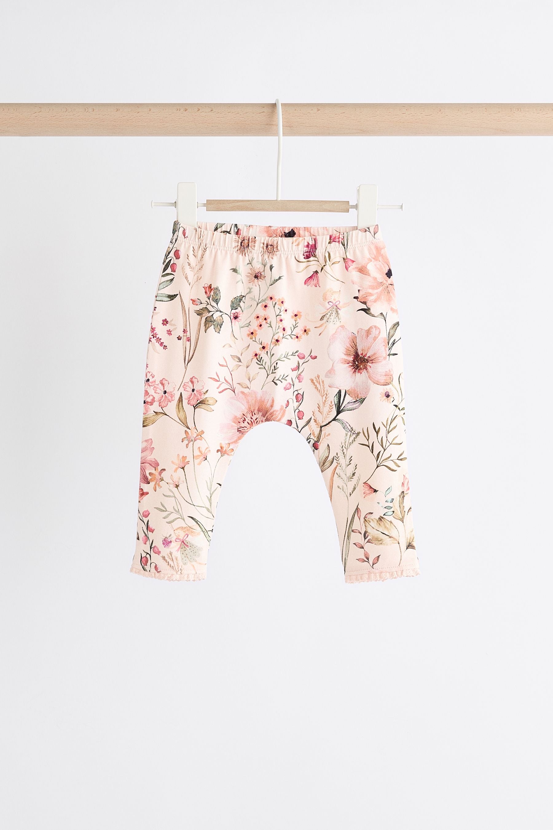 Pink Floral/ Bow Baby Sweat Top And Leggings Set