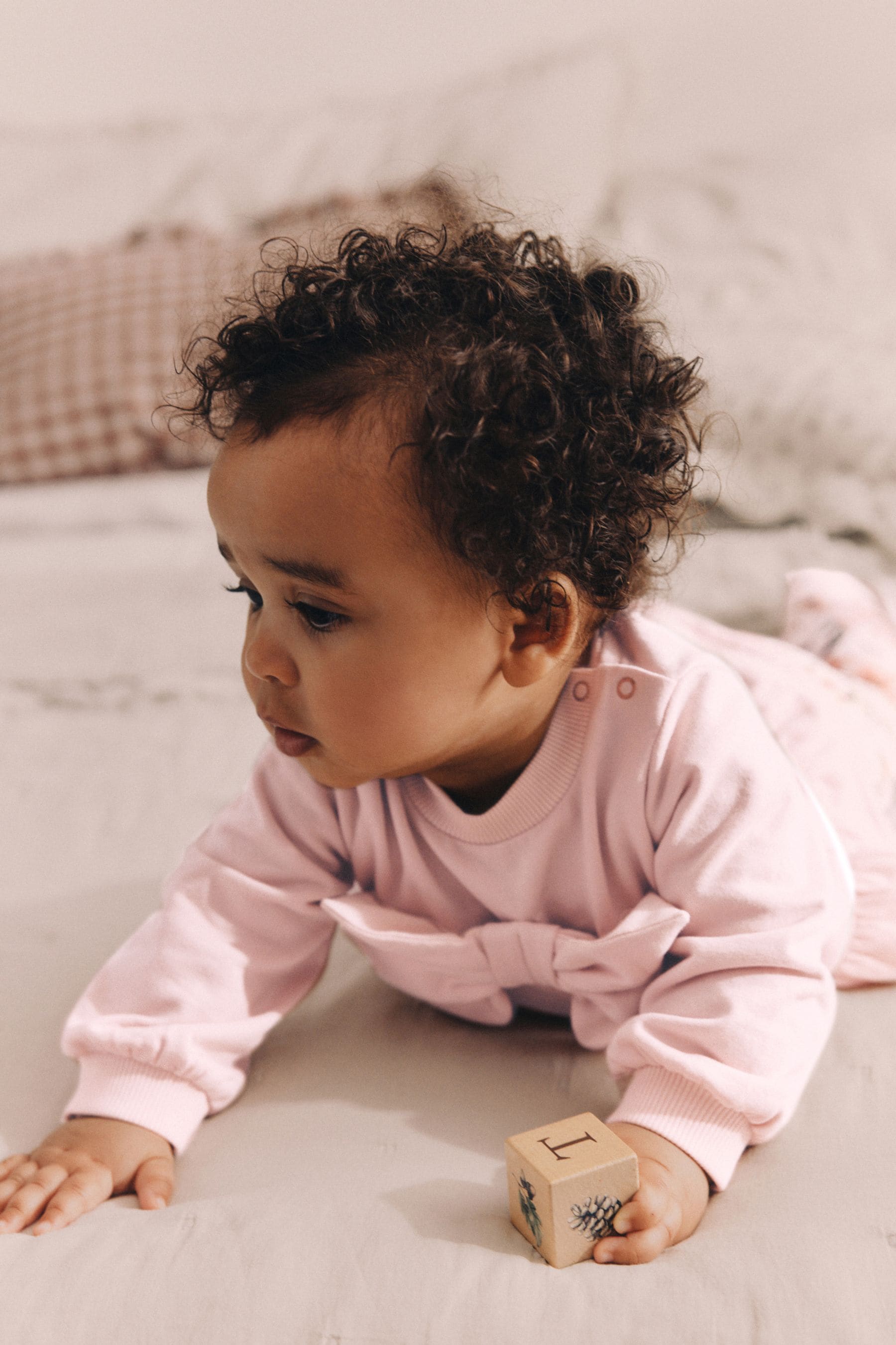 Pink Floral/ Bow Baby Sweat Top And Leggings Set