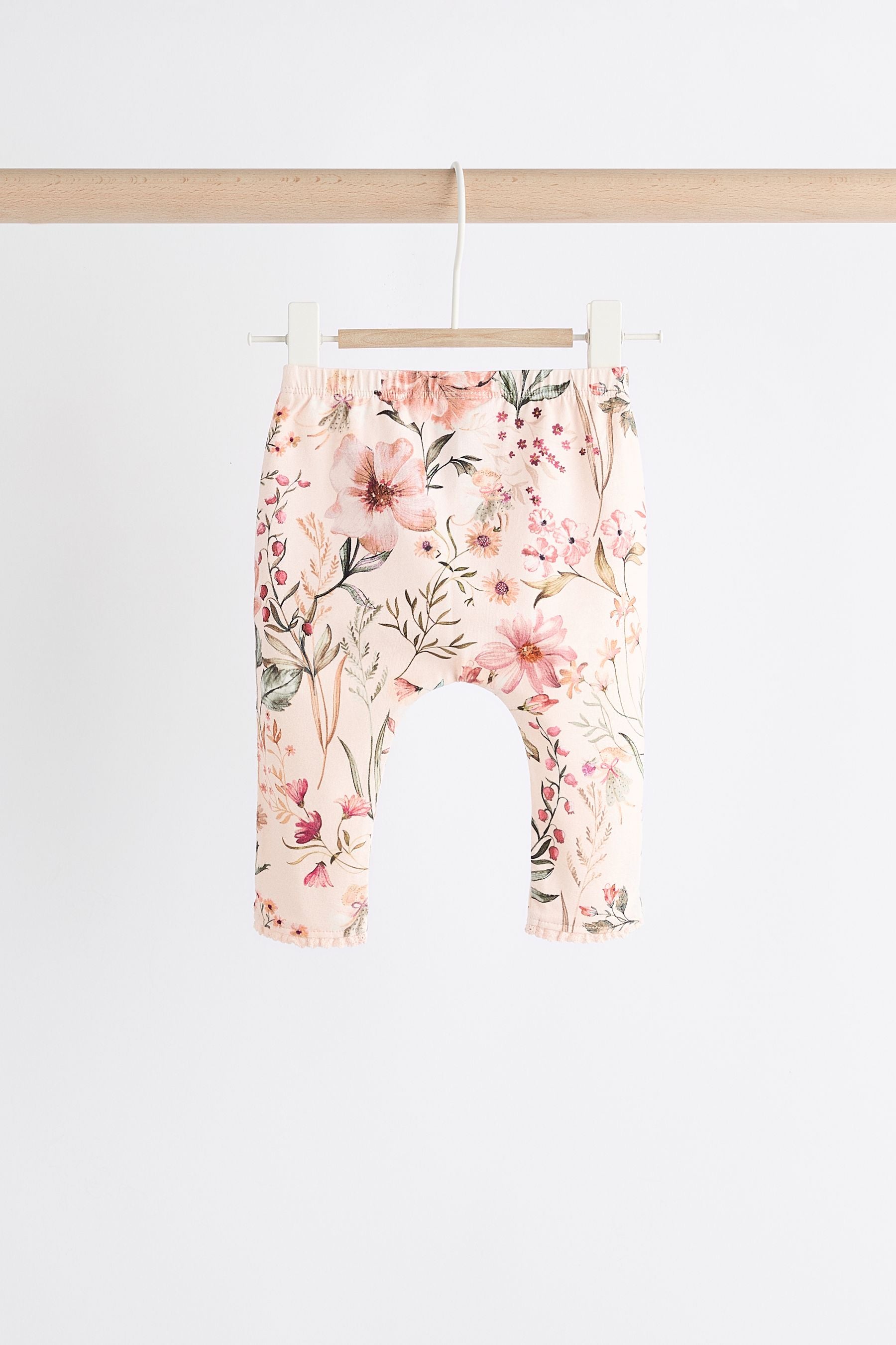 Pink Floral/ Bow Baby Sweat Top And Leggings Set