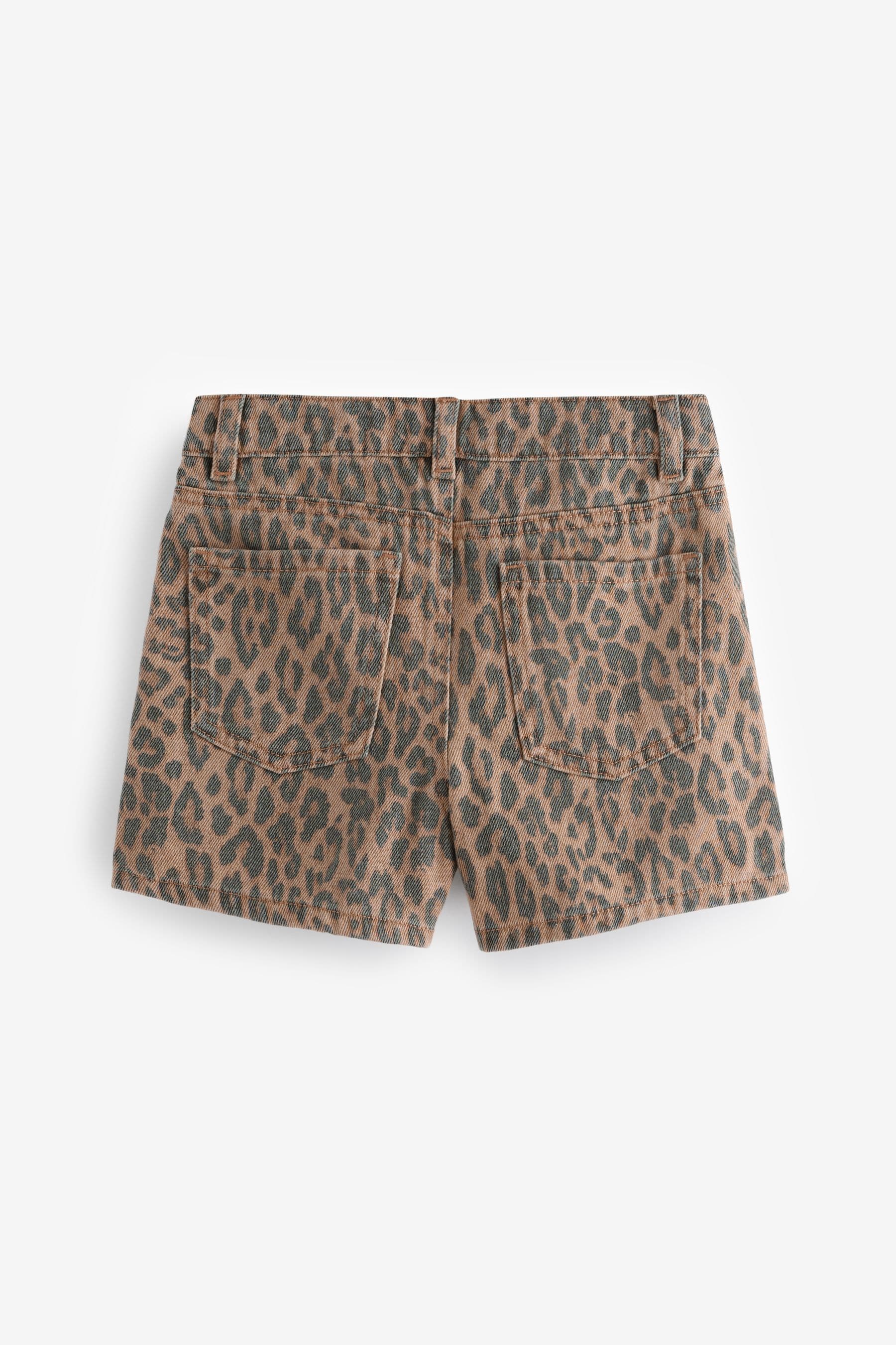 Leopard Print 100% Cotton Denim Skort (3-16yrs)