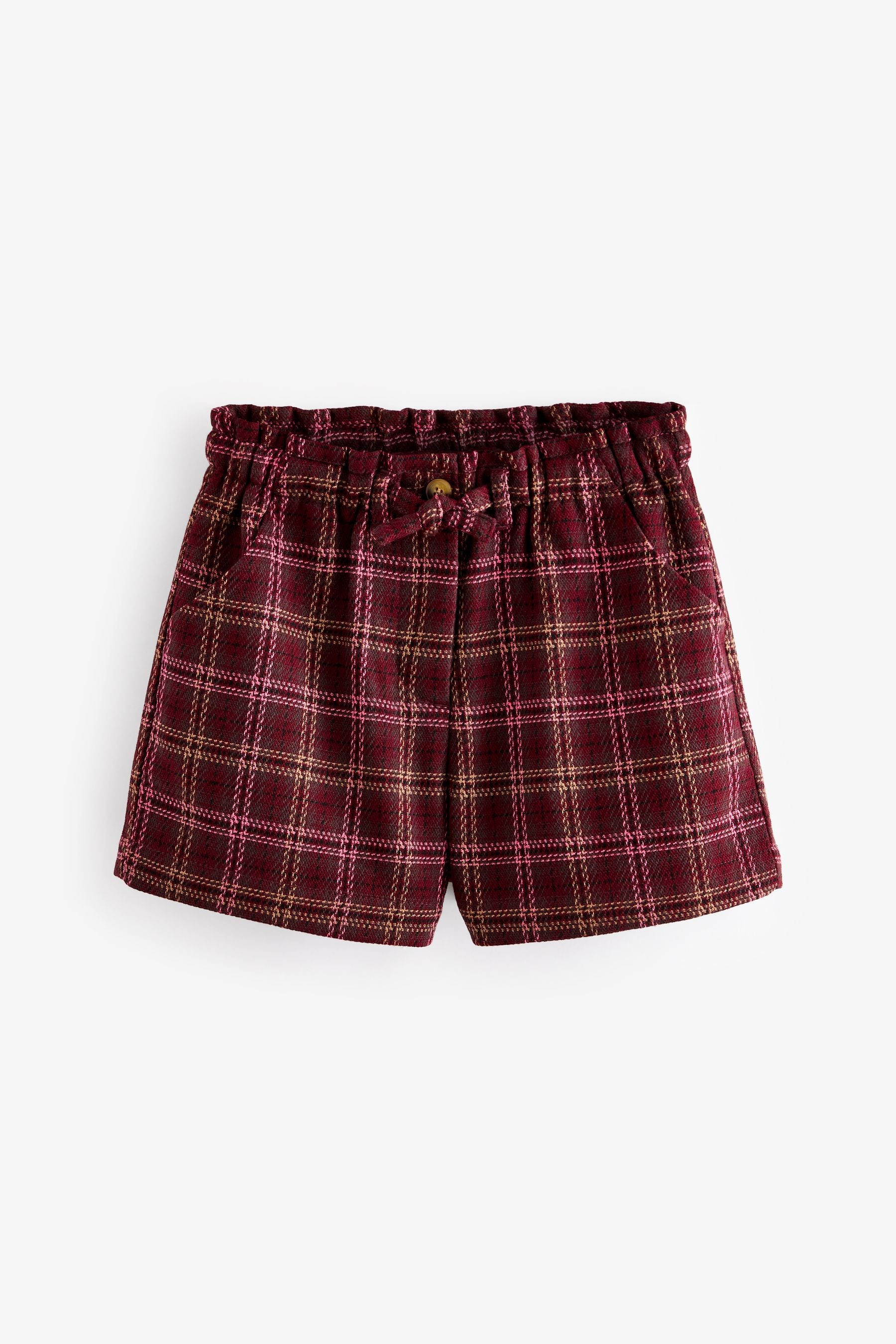 Berry Red Check Shorts (3-16yrs)