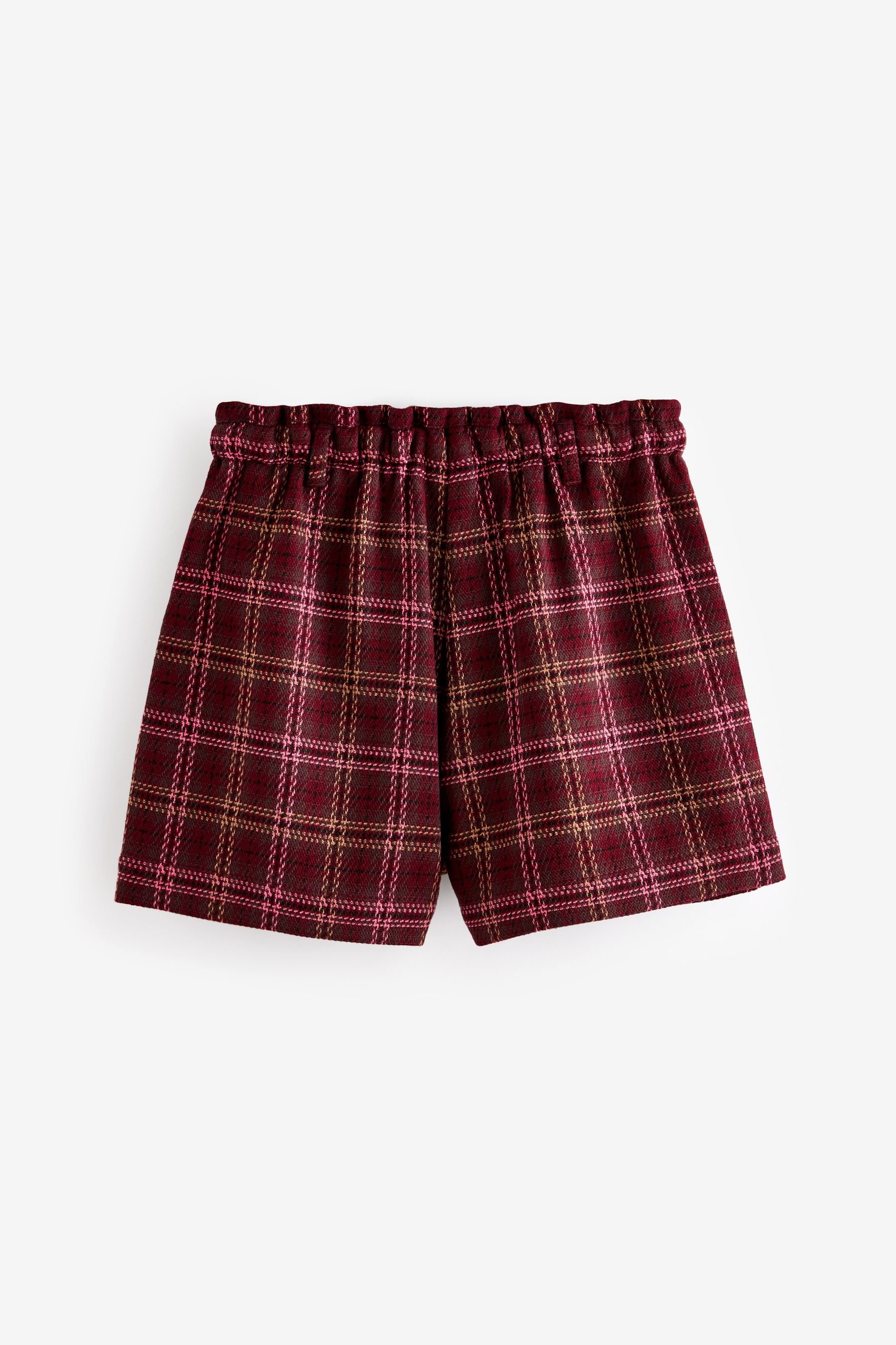 Berry Red Check Shorts (3-16yrs)