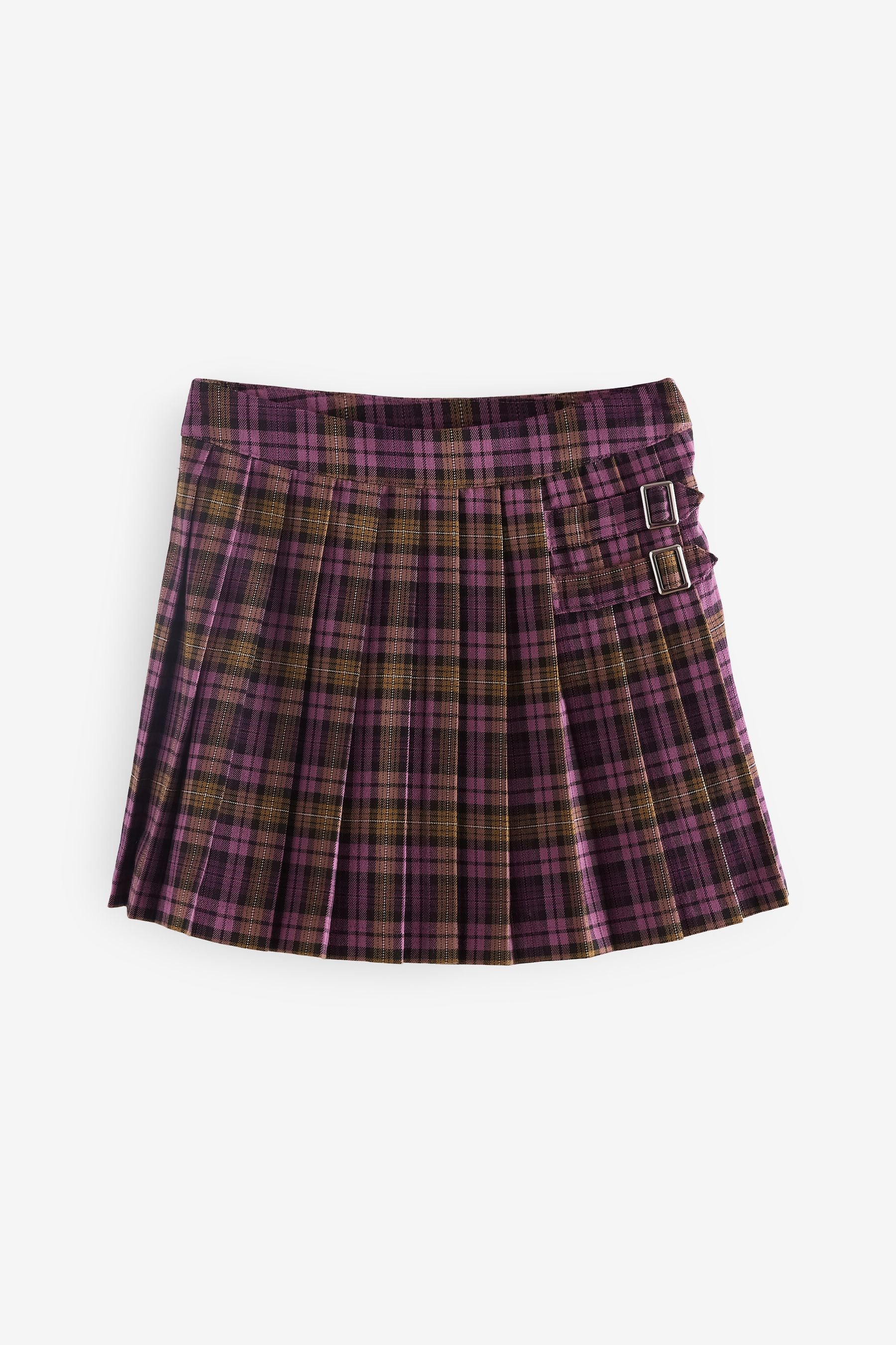 Purple Check Pleated Skirt (3-16yrs)