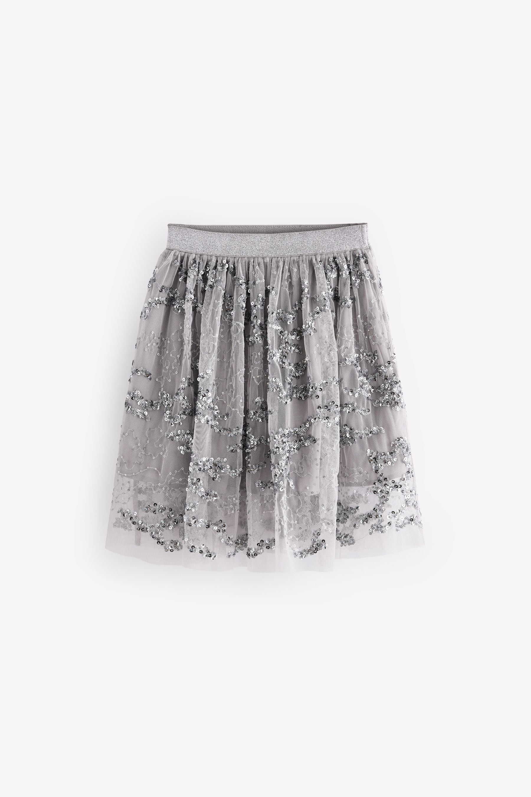 Silver Lace Sequin Skirt (3-16yrs)