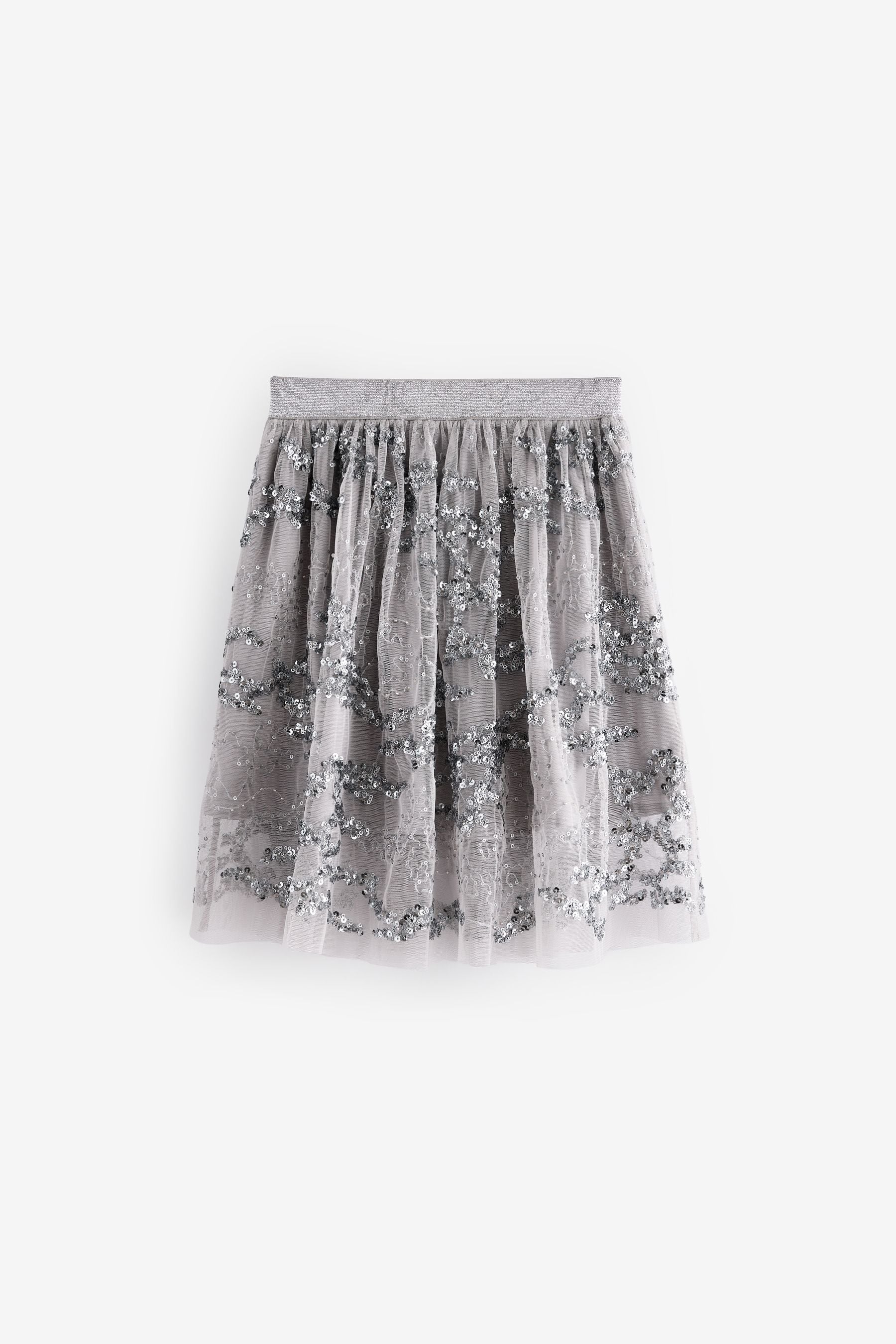 Silver Lace Sequin Skirt (3-16yrs)