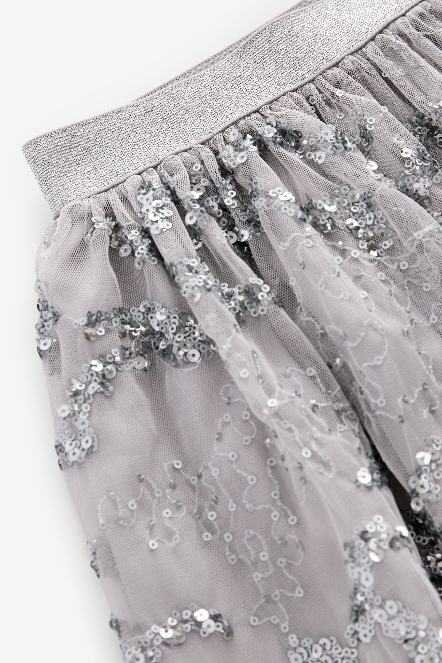 Silver Lace Sequin Skirt (3-16yrs)