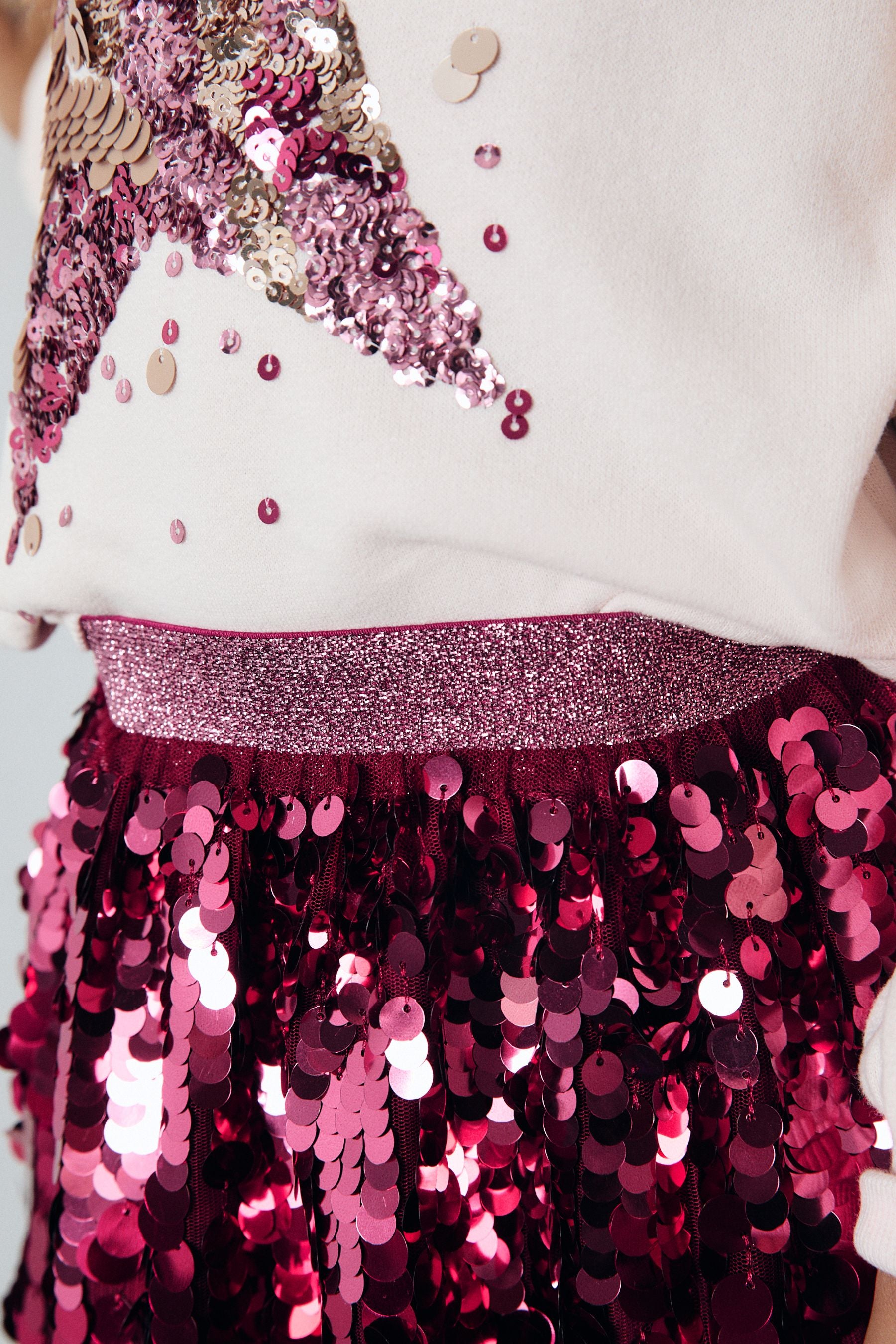 Berry Red Sequin Skirt (3-16yrs)