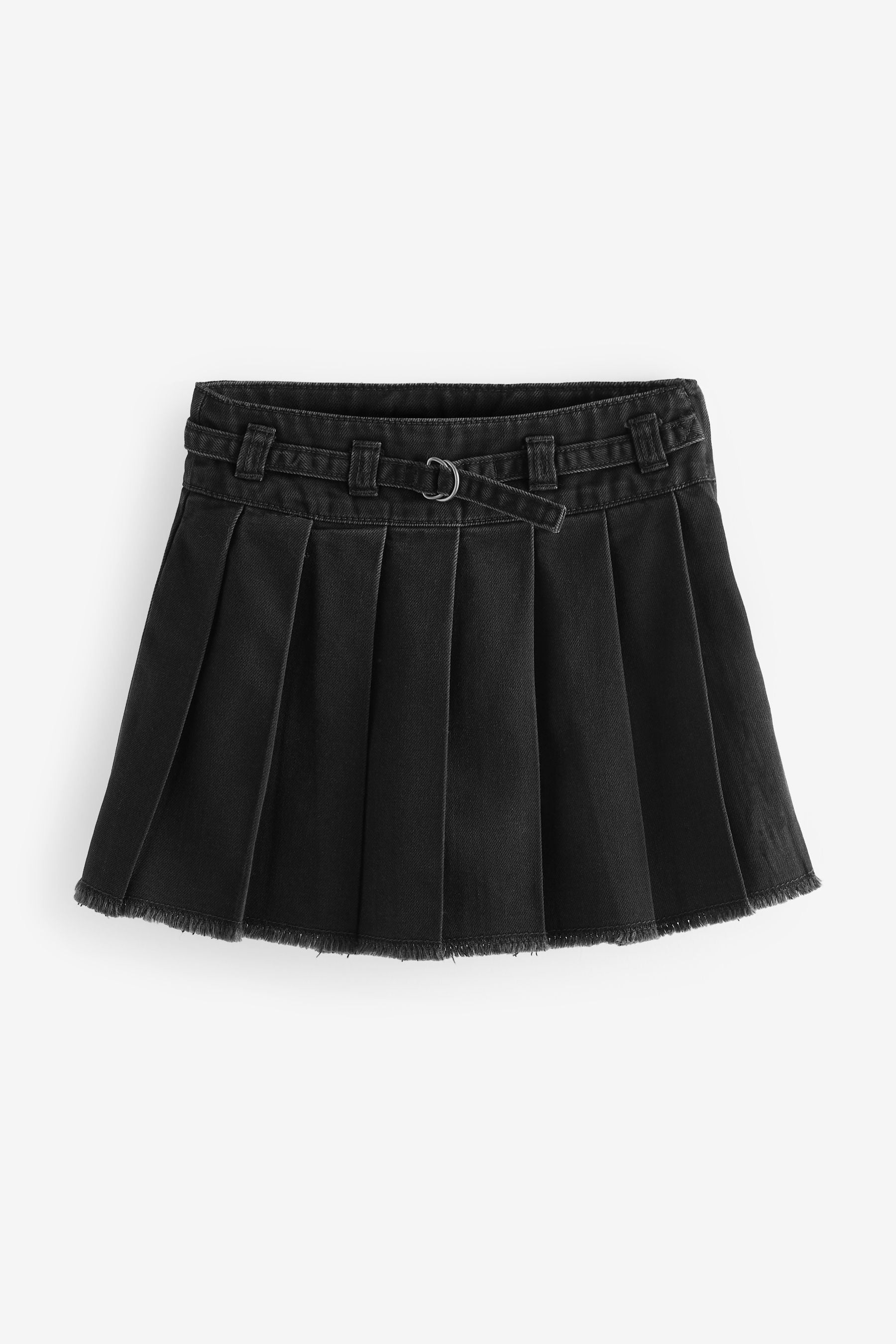 Charcoal Grey Denim Pleated 100% Cotton Skirt (3-16yrs)