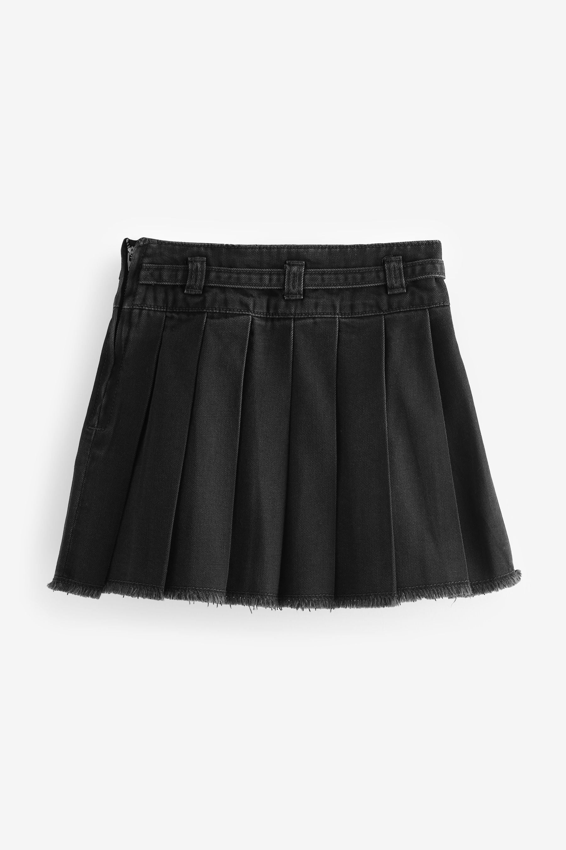 Charcoal Grey Denim Pleated 100% Cotton Skirt (3-16yrs)