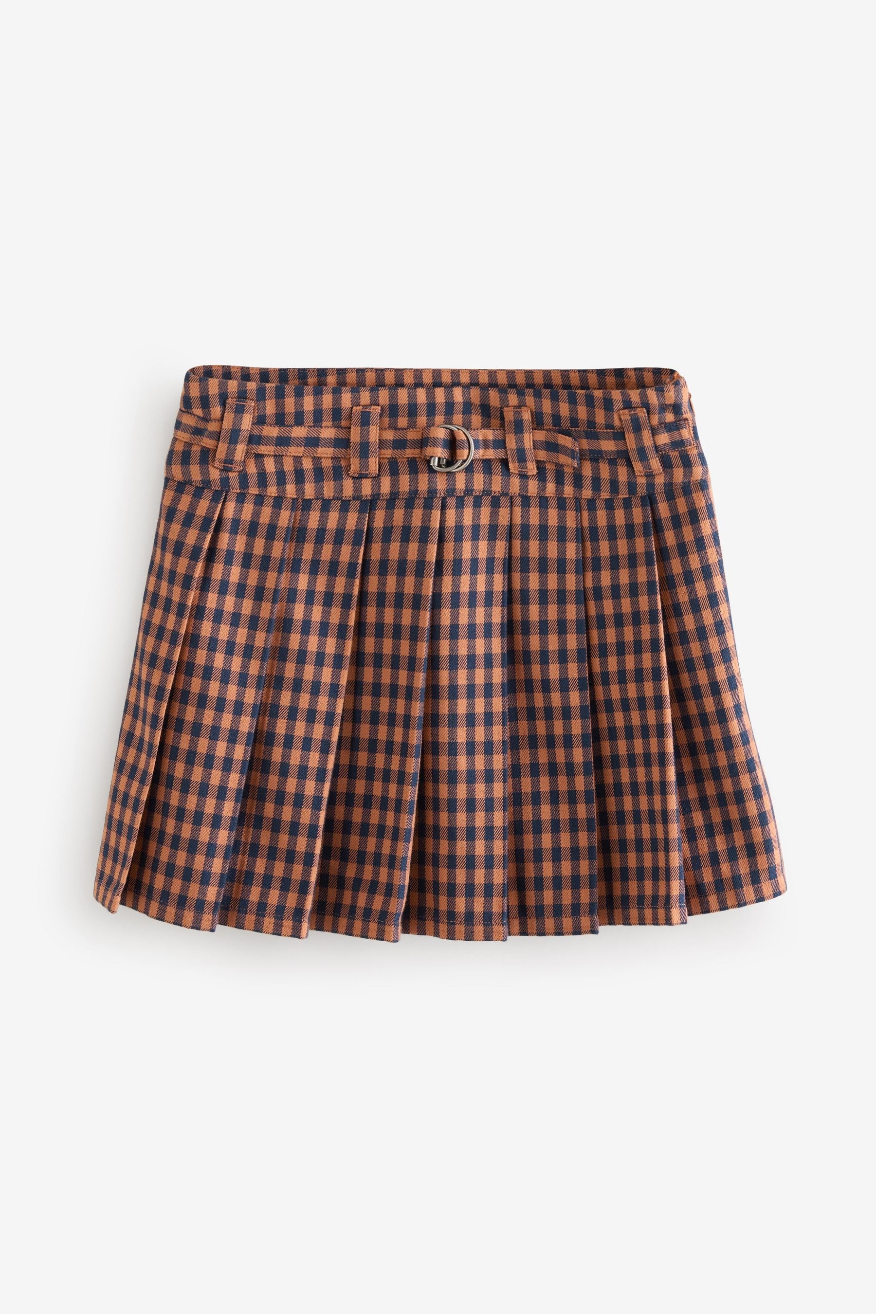 Orange Pleated Check Skirt (3-16yrs)