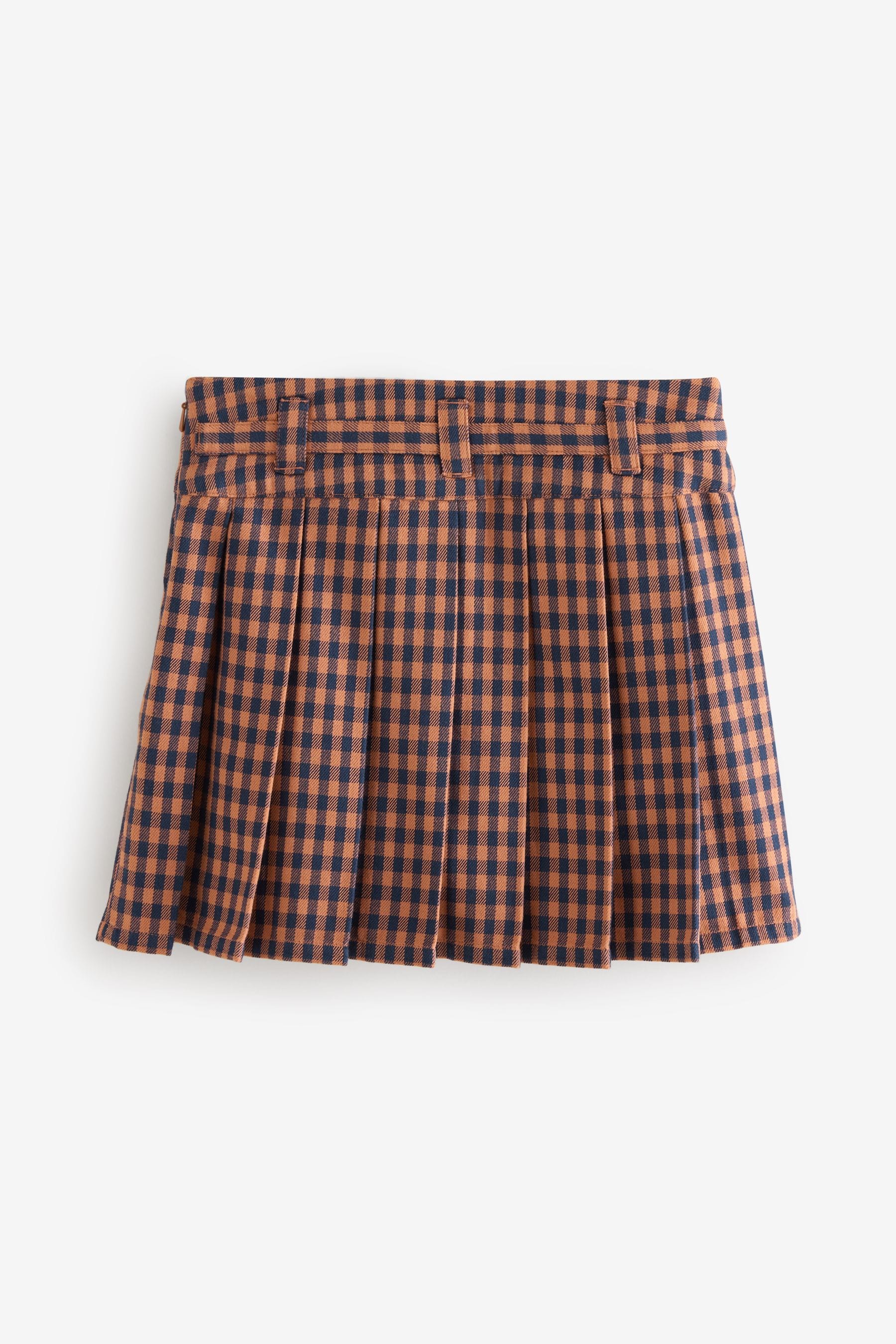 Orange Pleated Check Skirt (3-16yrs)