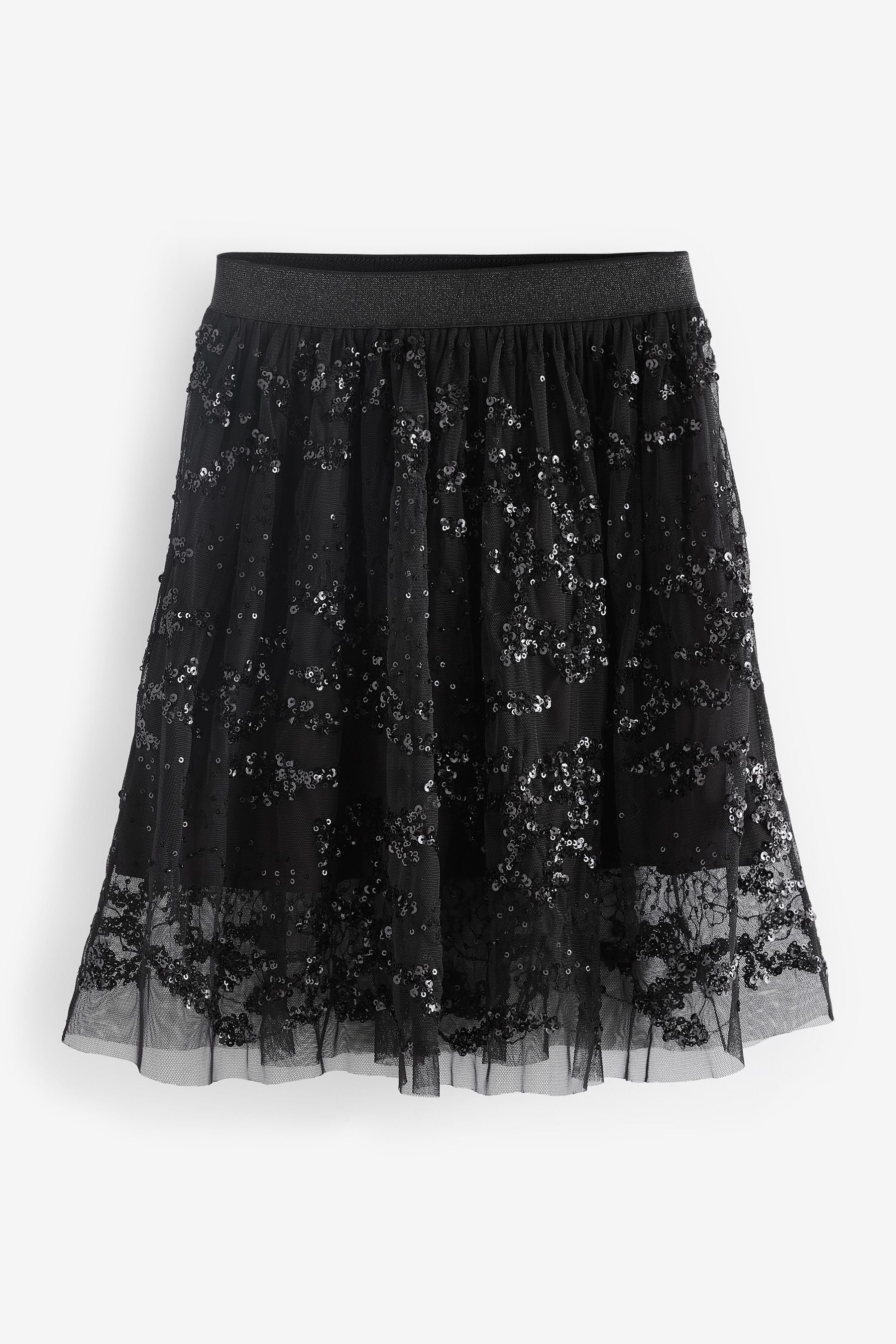 Black Lace Sequin Skirt (3-16yrs)