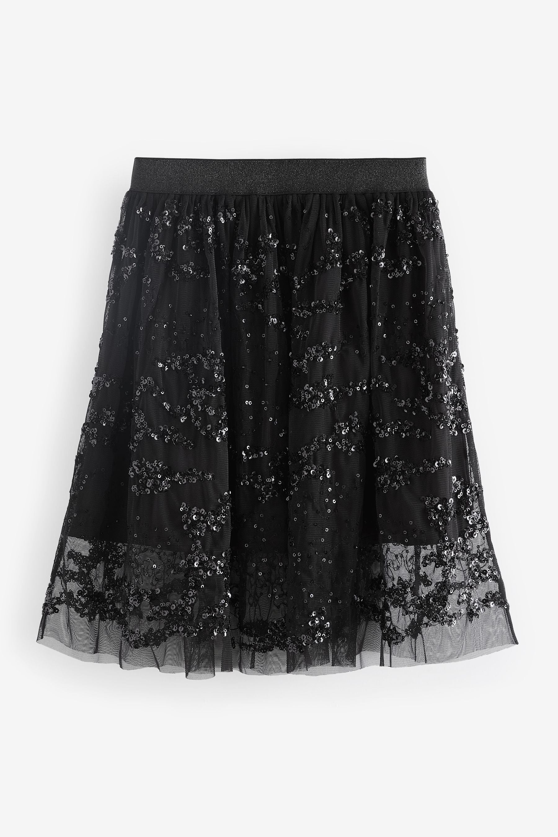 Black Lace Sequin Skirt (3-16yrs)