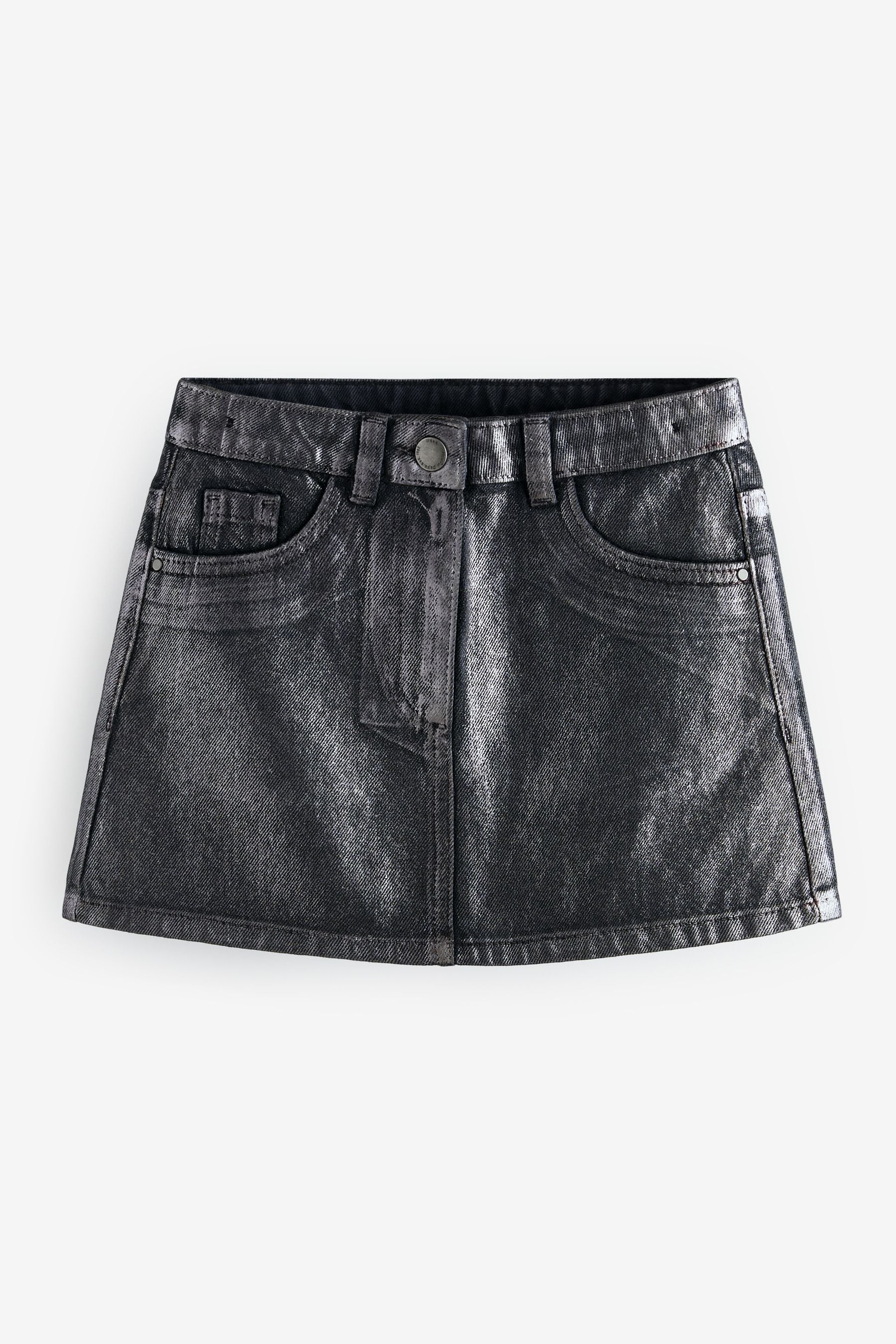 Charcoal Grey Foil 100% Cotton Skirt (3-16yrs)