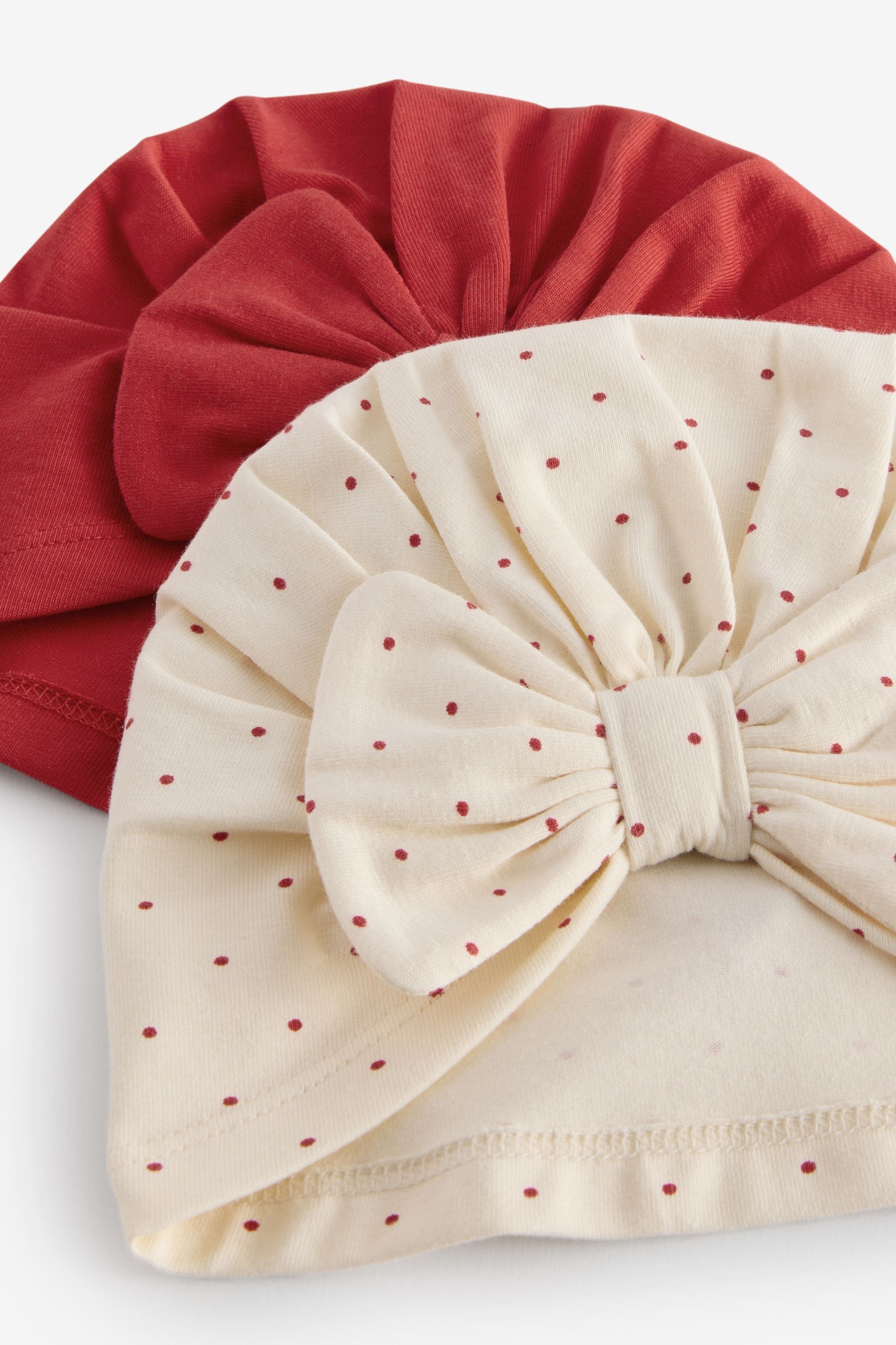 Red Baby Bow Turban Hats 2 Pack (0mths-2yrs)