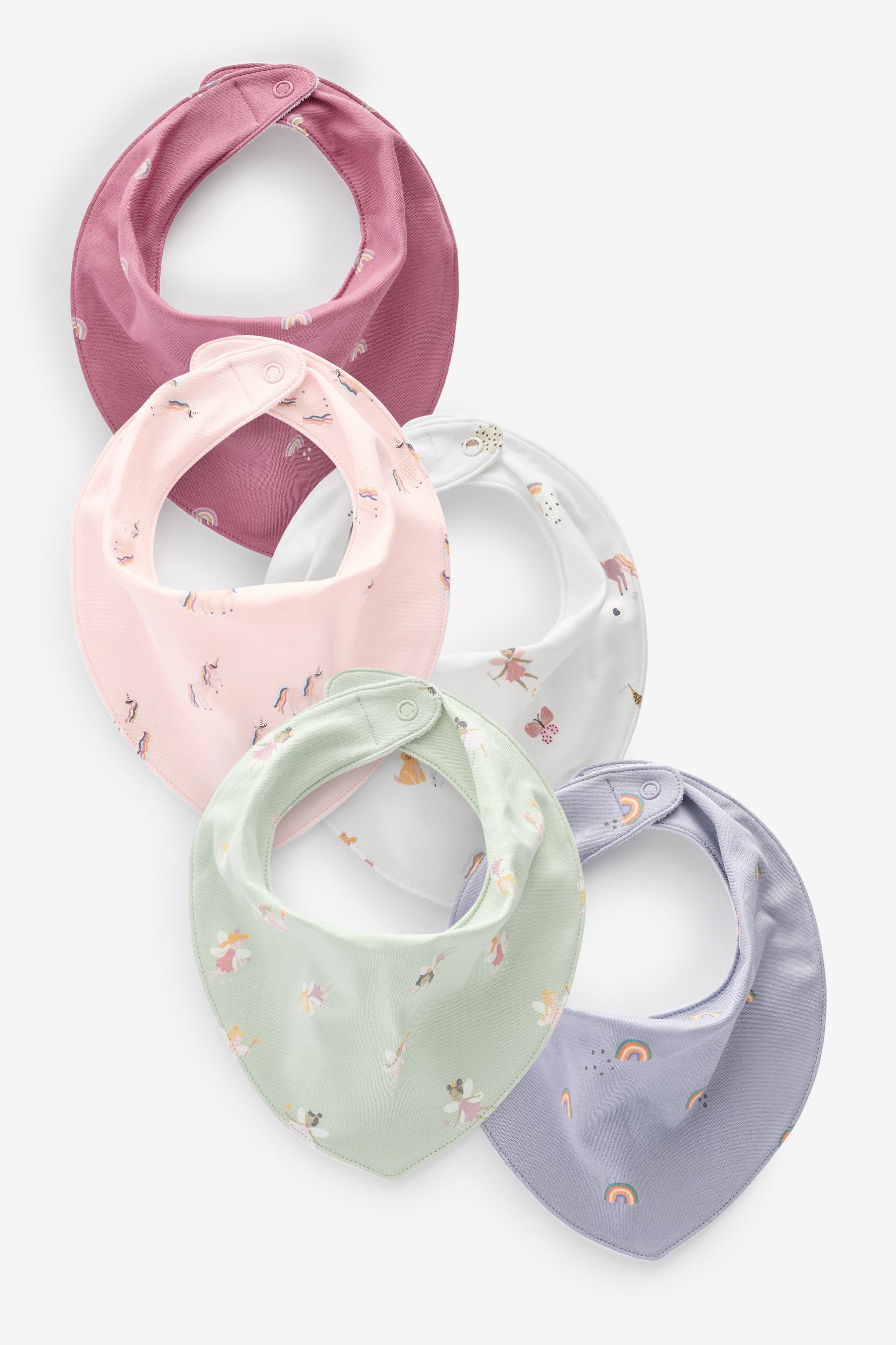 Pink Dribble Bibs 5 Pack