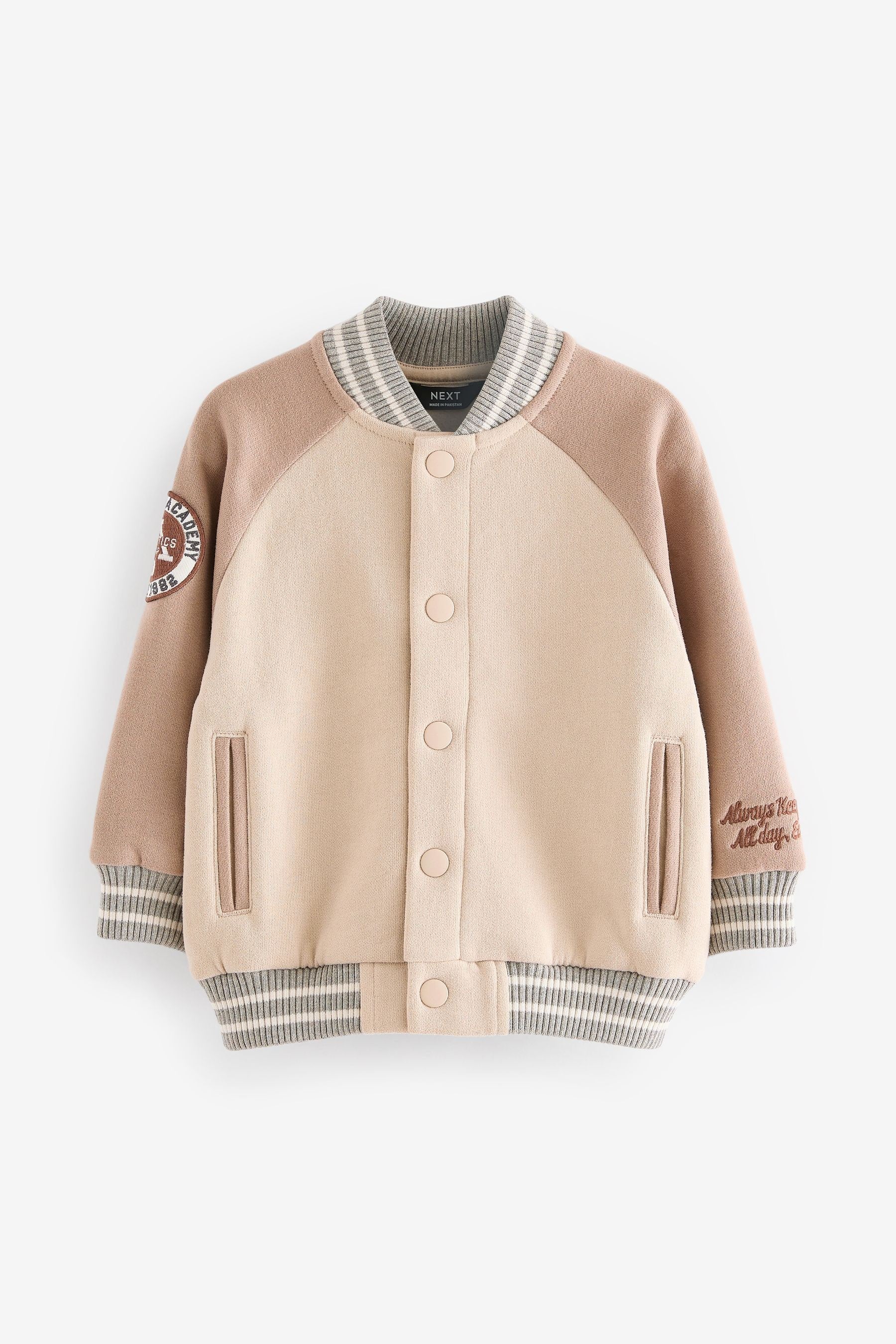 Stone/Grey Letterman Jacket (3mths-7yrs)