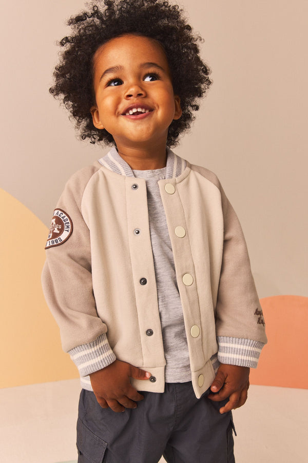 Stone/Grey Letterman Jacket (3mths-7yrs)