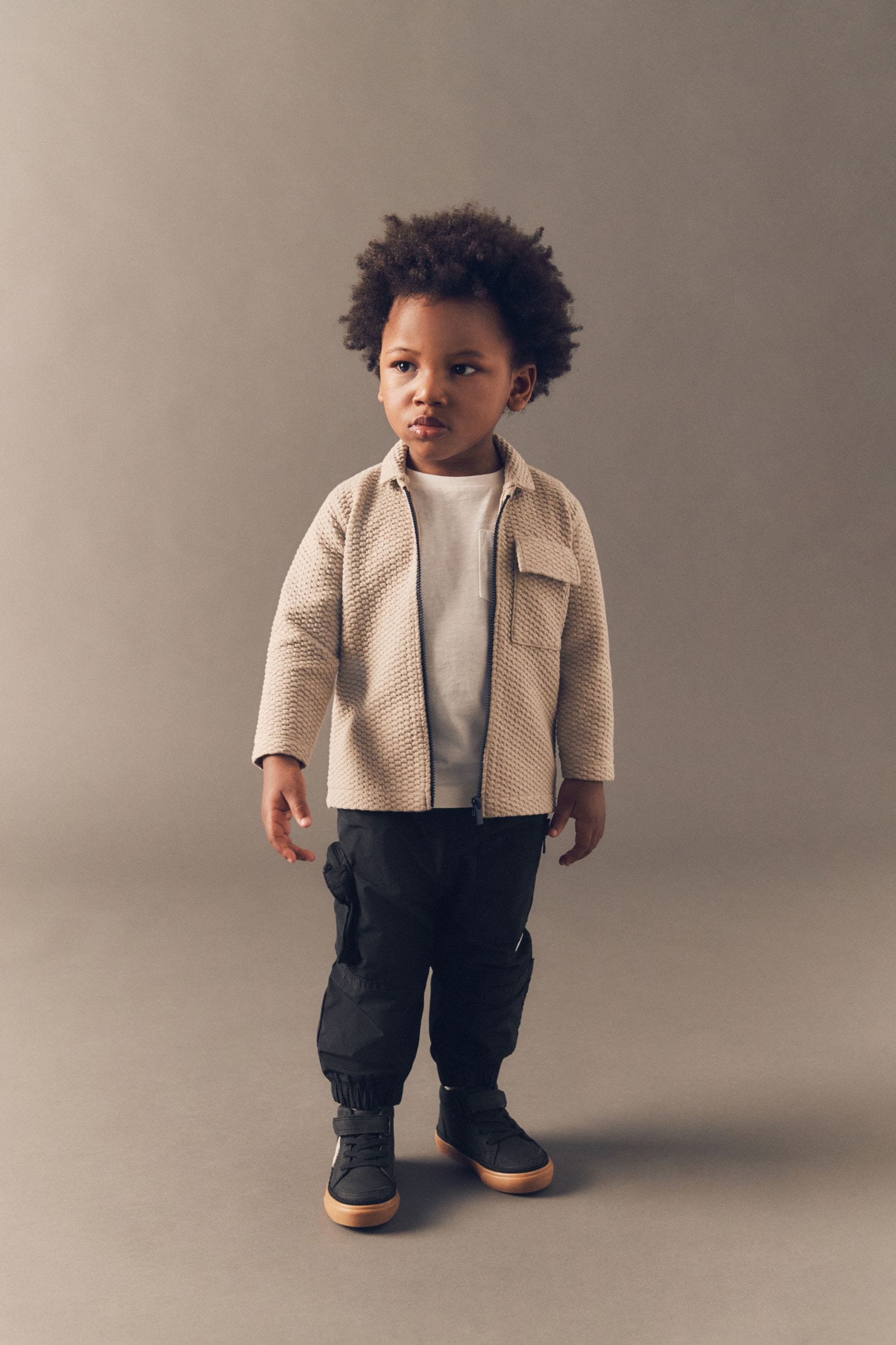 Stone Zip Through Textured Jacket (3mths-7yrs)