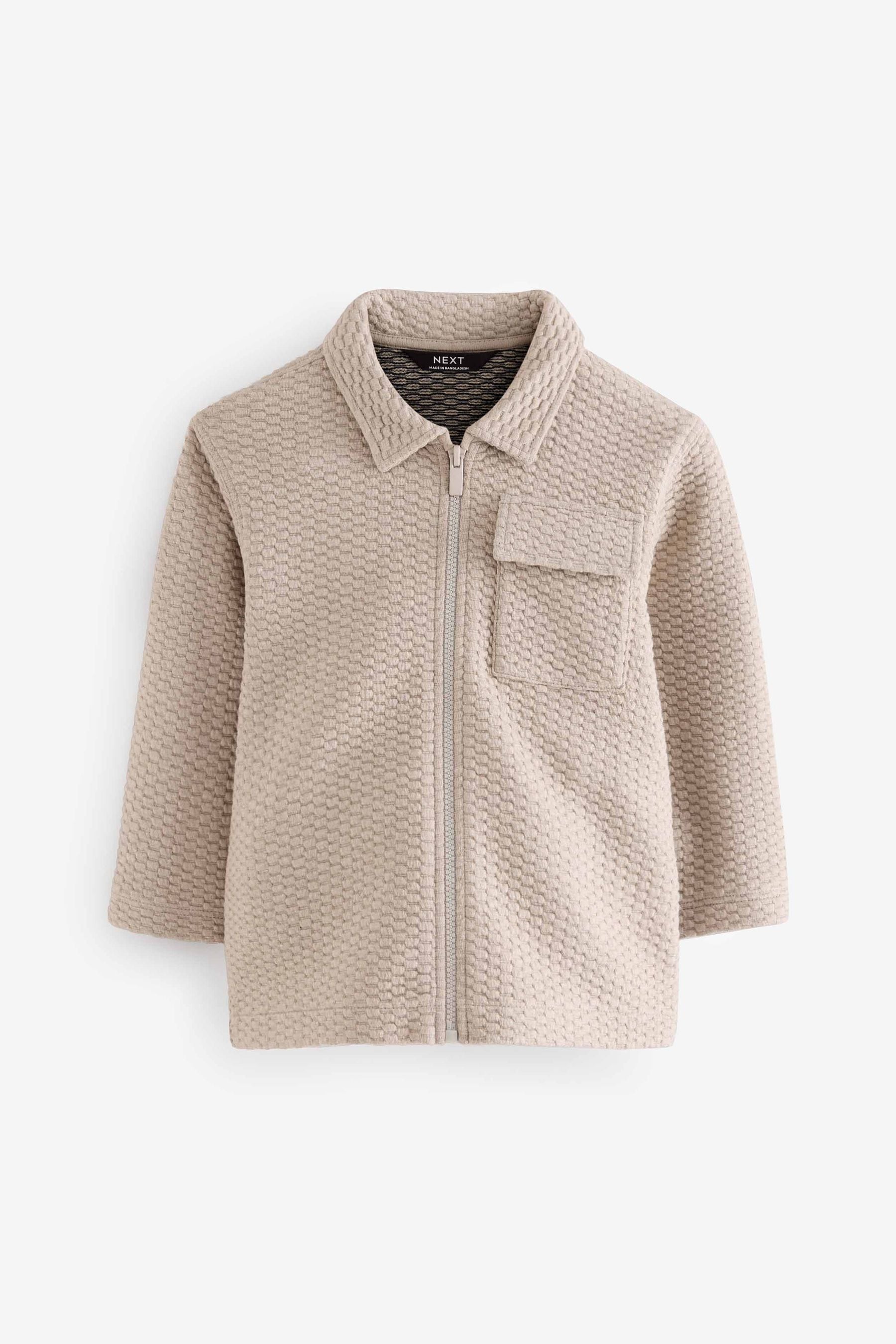 Stone Zip Through Textured Jacket (3mths-7yrs)