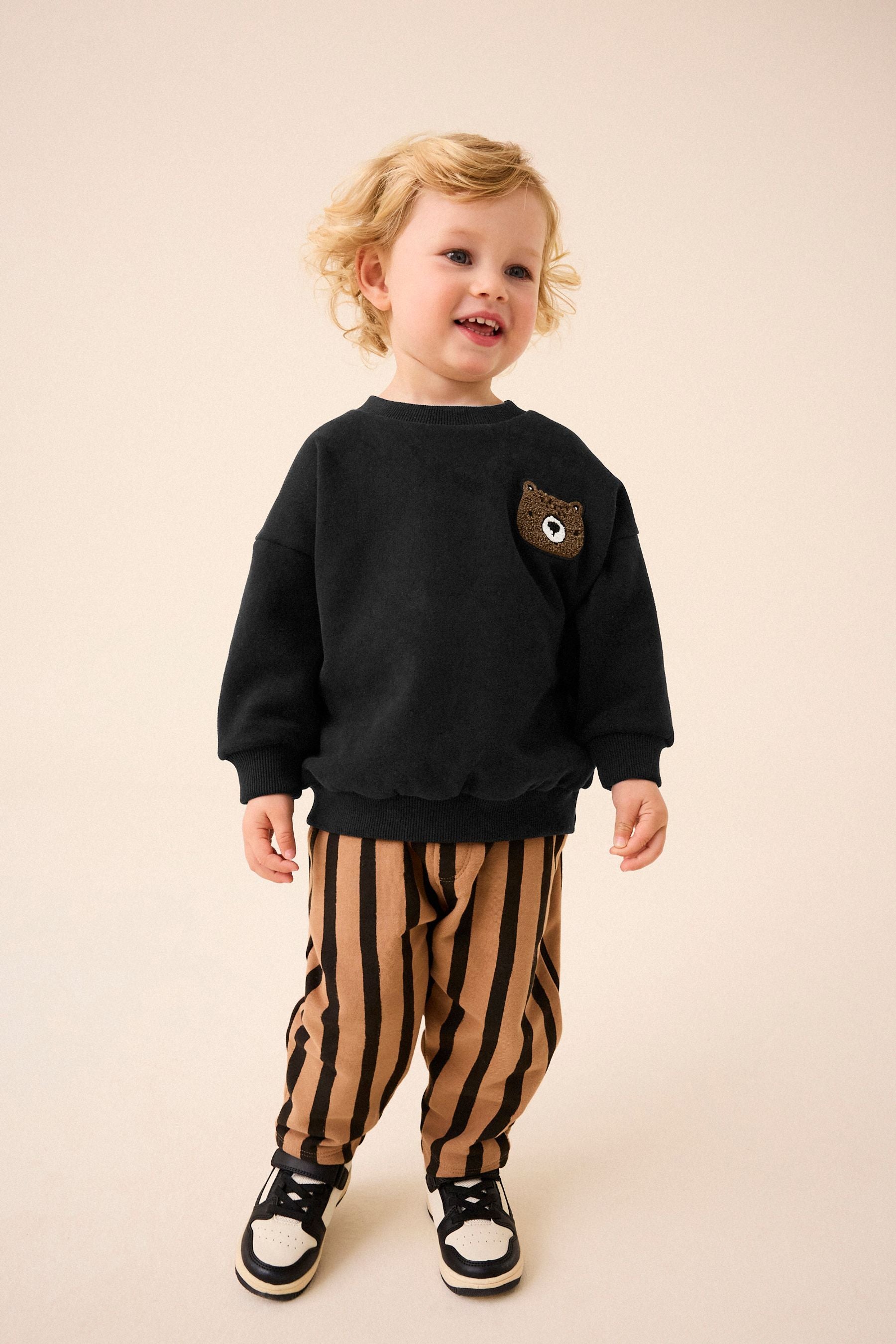 Black Bear Crew Neck Sweatshirt (3mths-7yrs)