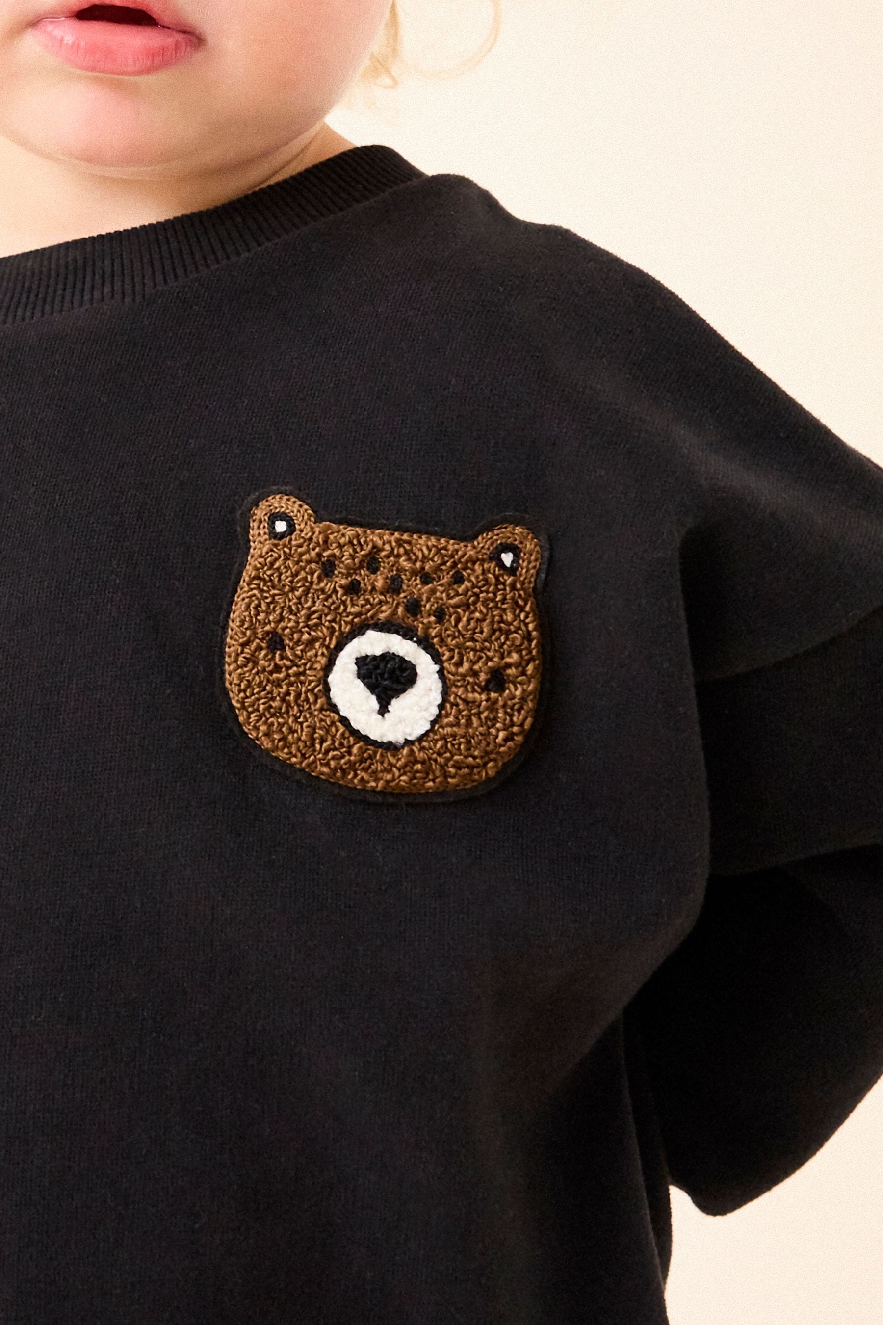 Black Bear Crew Neck Sweatshirt (3mths-7yrs)