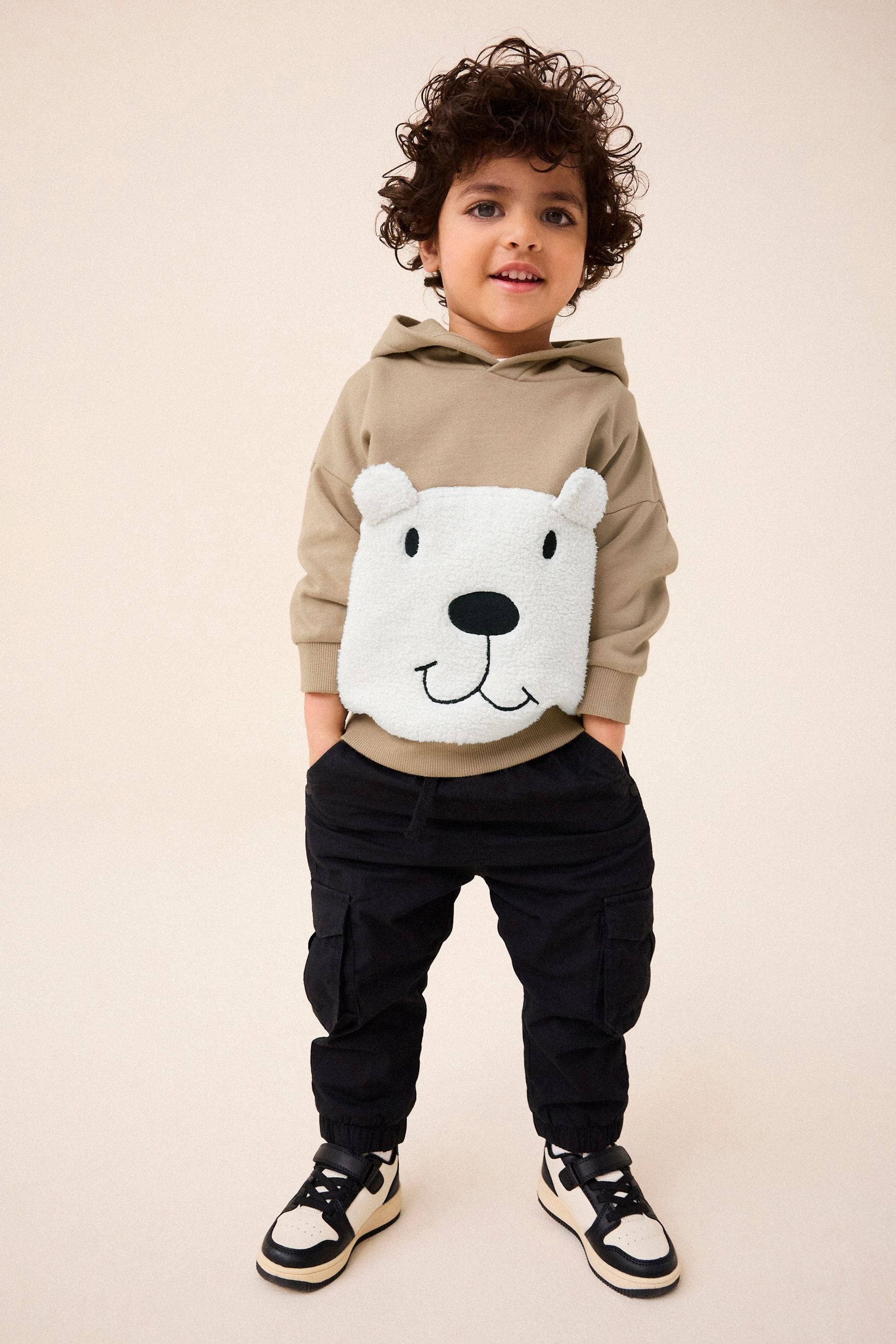 Stone Borg Bear 100% Cotton Hoodie (3mths-7yrs)