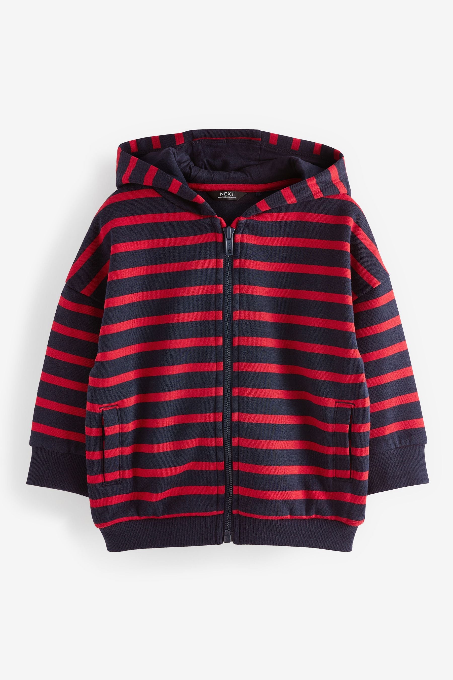 Red/Blue Stripe Zip Through Hoodie (3mths-7yrs)