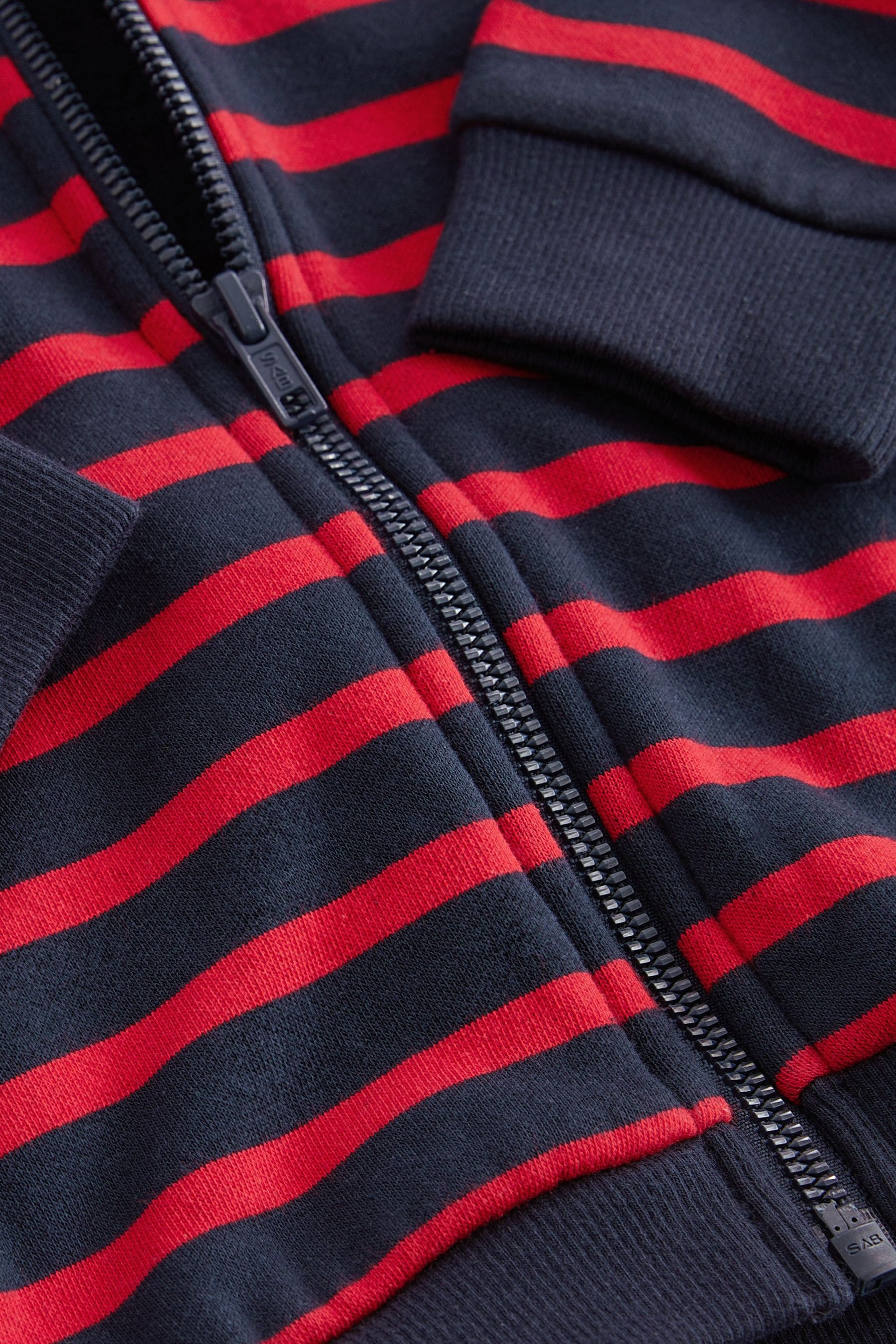 Red/Blue Stripe Zip Through Hoodie (3mths-7yrs)