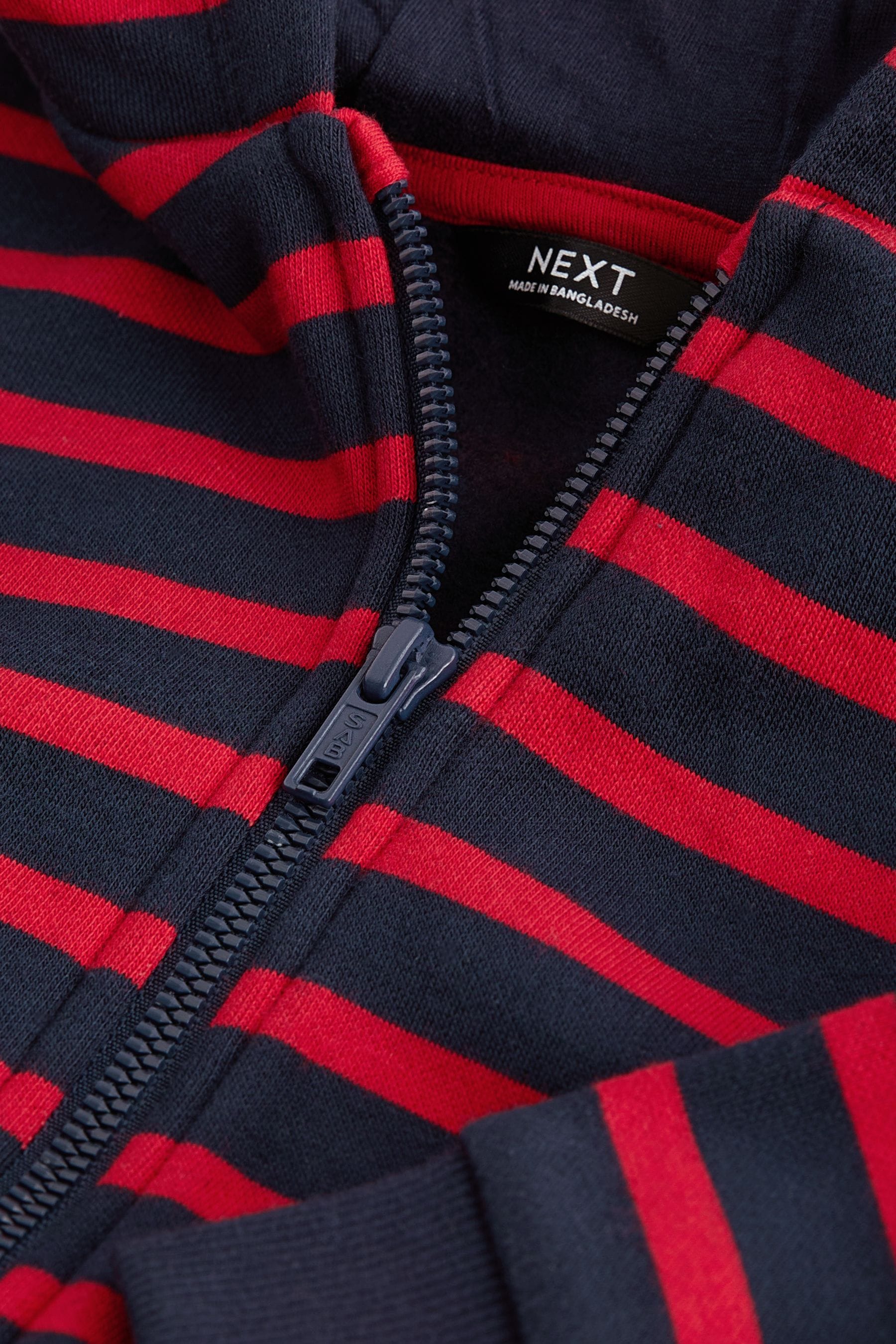 Red/Blue Stripe Zip Through Hoodie (3mths-7yrs)