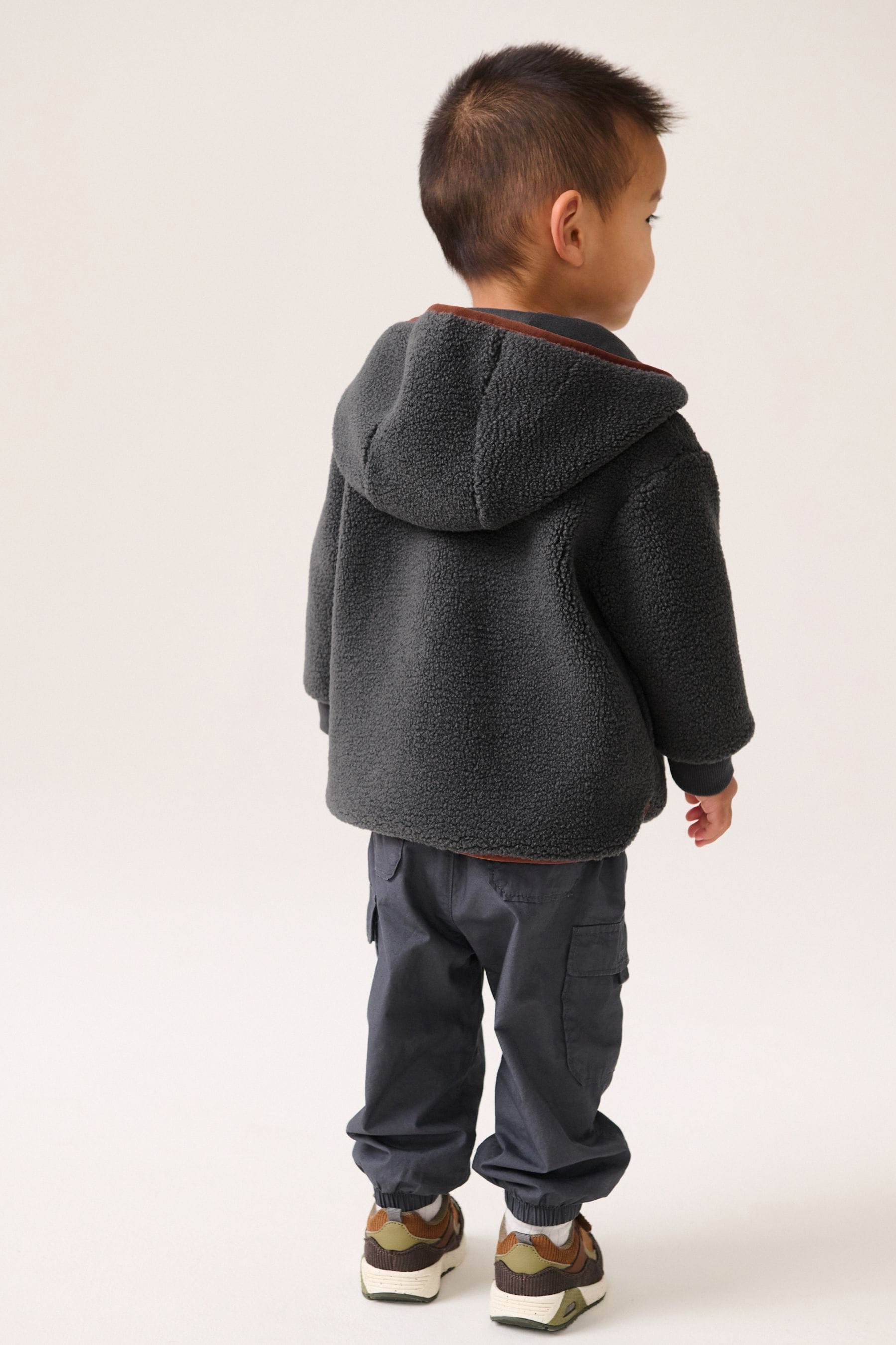 Grey Fleece Zip Through Hooded Jacket (3mths-7yrs)