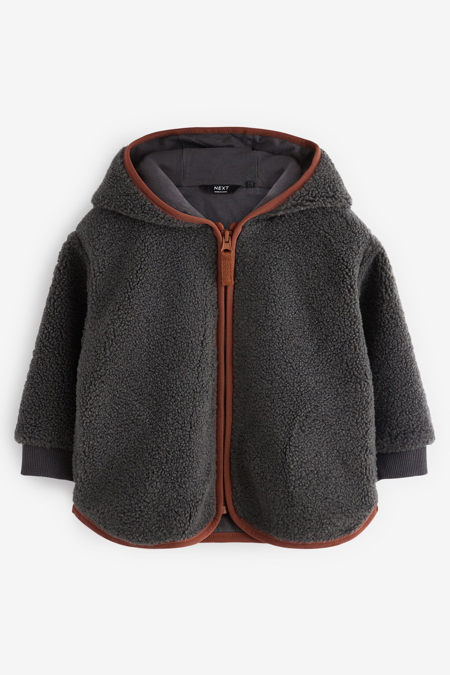 Grey Fleece Zip Through Hooded Jacket (3mths-7yrs)