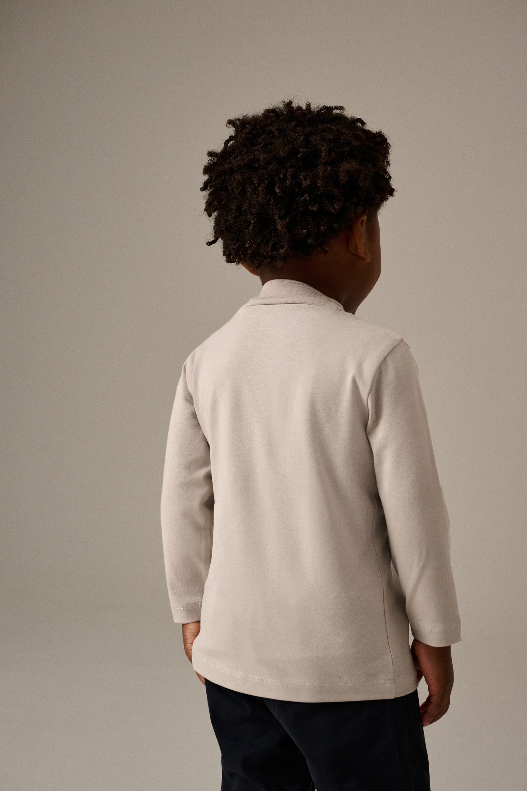 Neutral Long Sleeve Turtle Neck T-Shirt (3mths-7yrs)