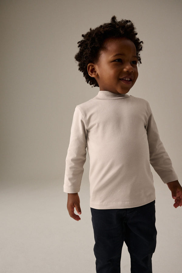 Neutral Long Sleeve Turtle Neck T-Shirt (3mths-7yrs)