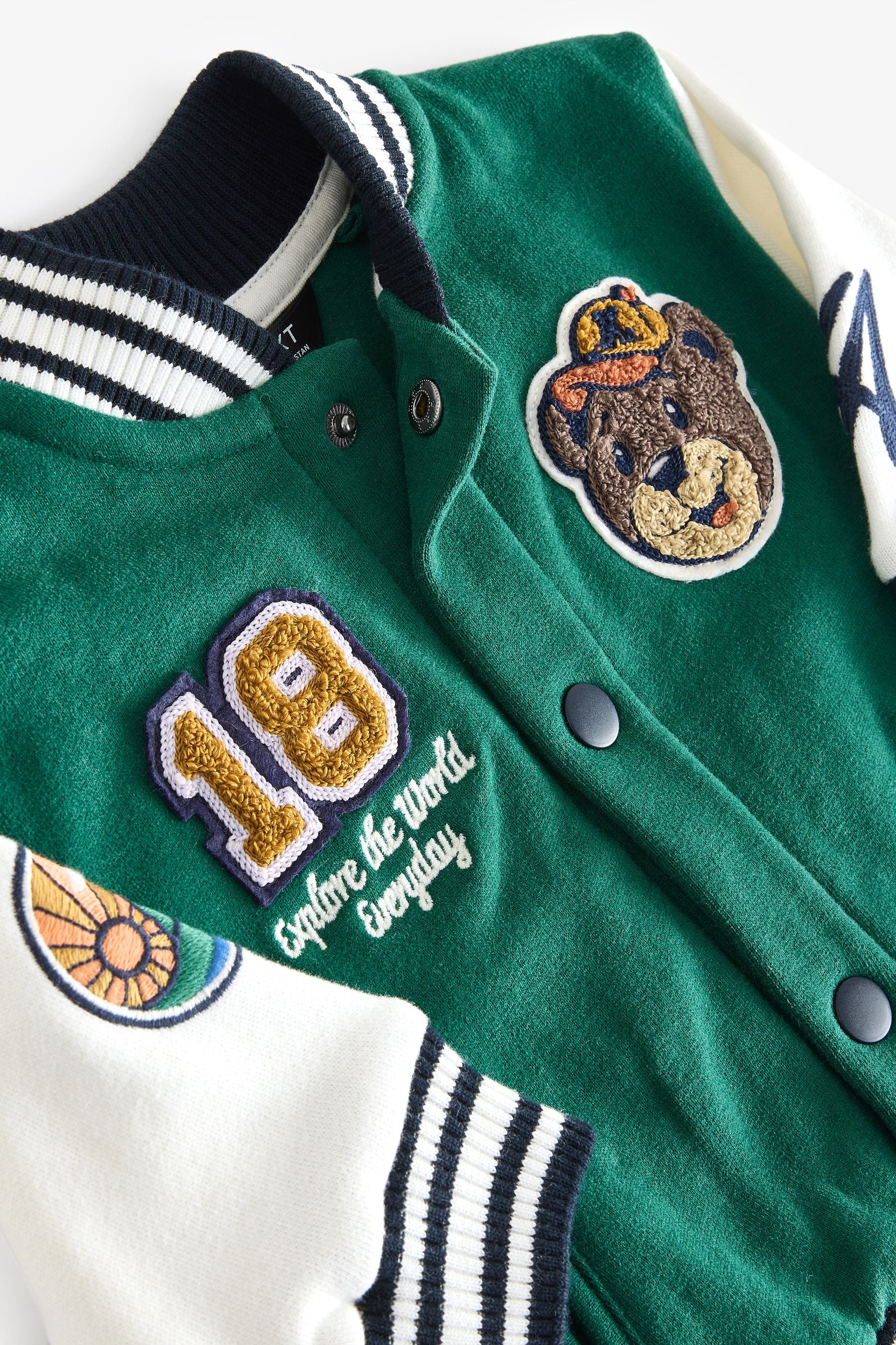 Dark Green Letterman Jacket (3mths-7yrs)