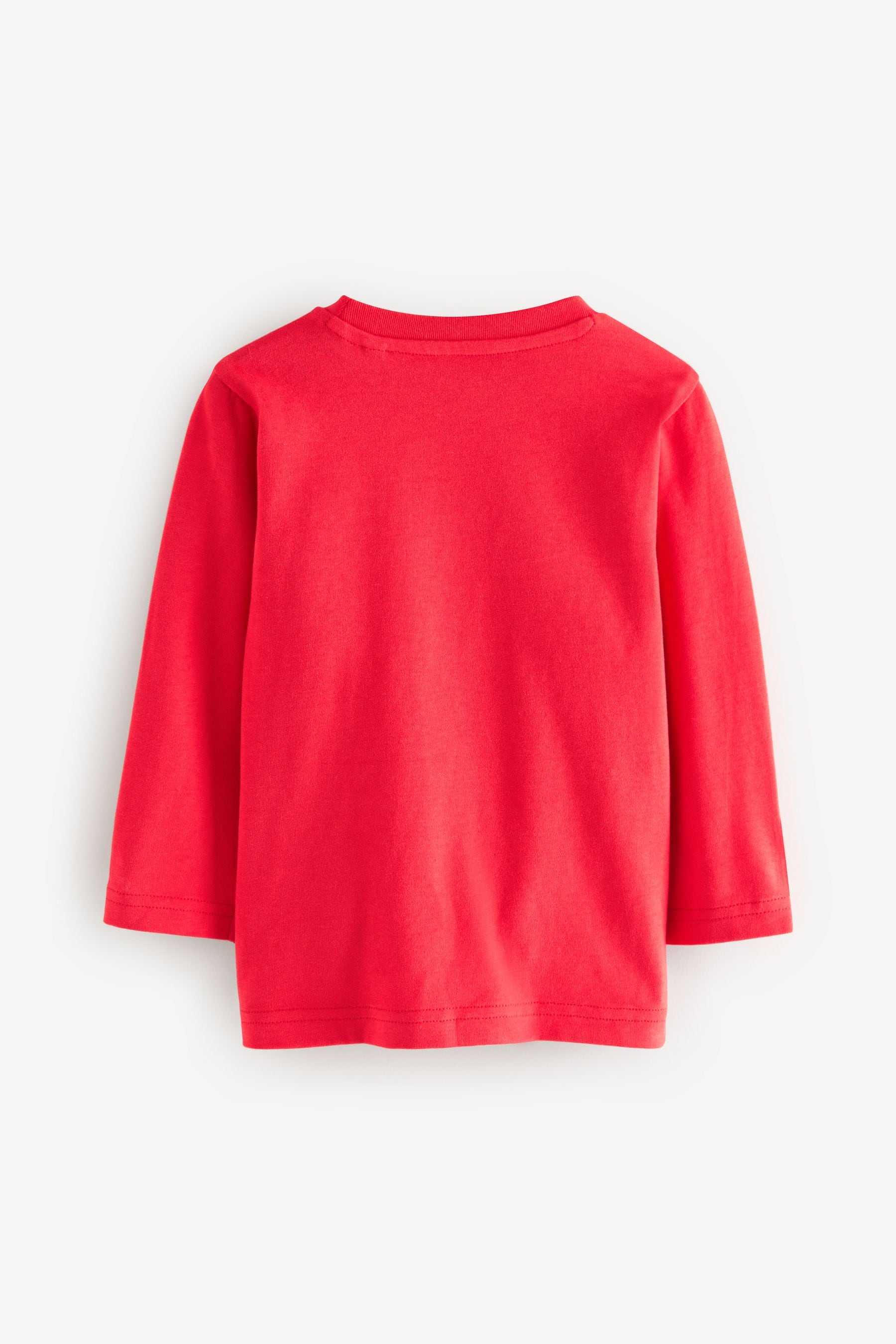 Red Long Sleeve Christmas 100% Cotton T-Shirt (3mths-7yrs)